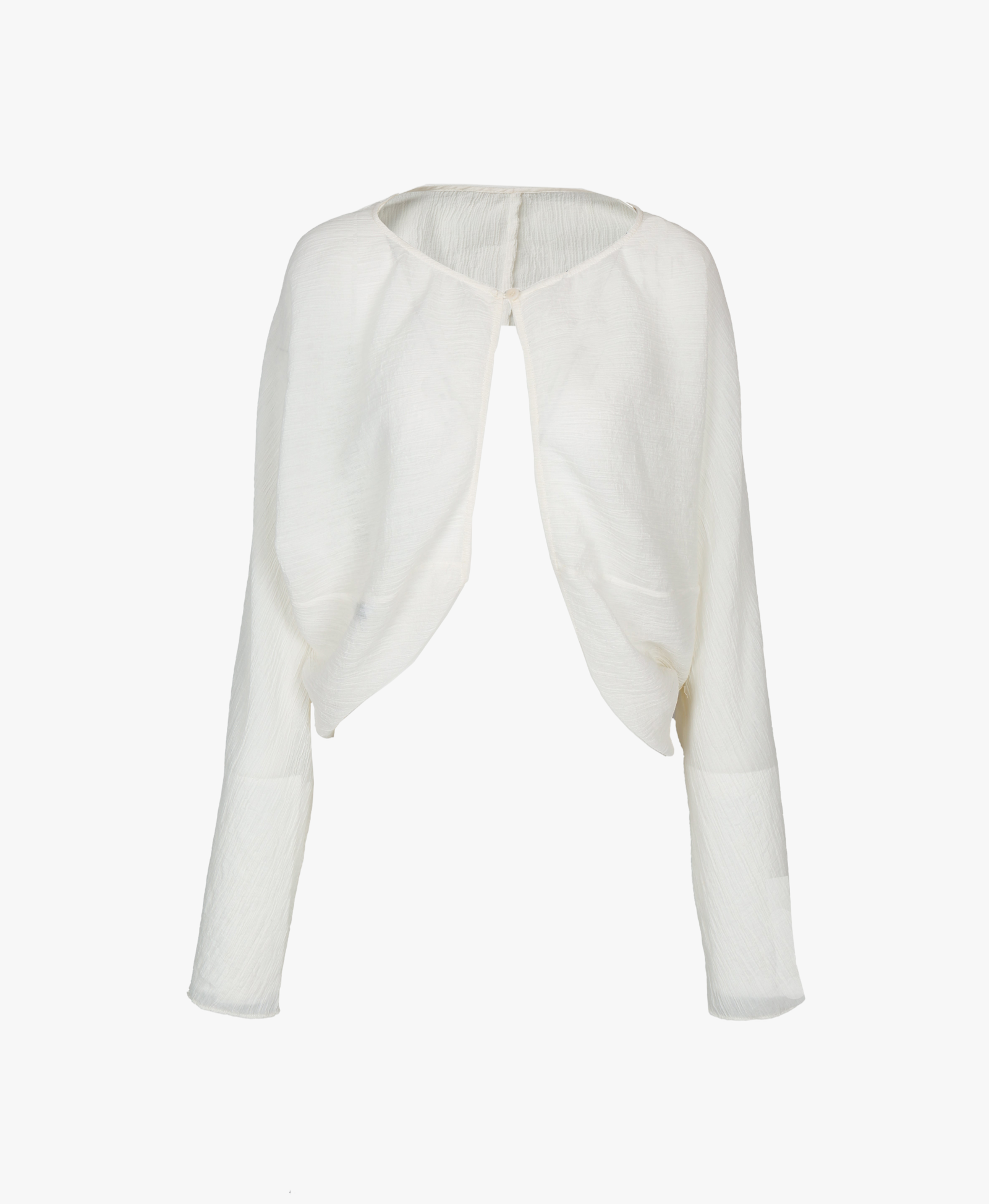 WHITE WRINKLE-TEXTURED REVERSIBLE TOP made by YIBRI