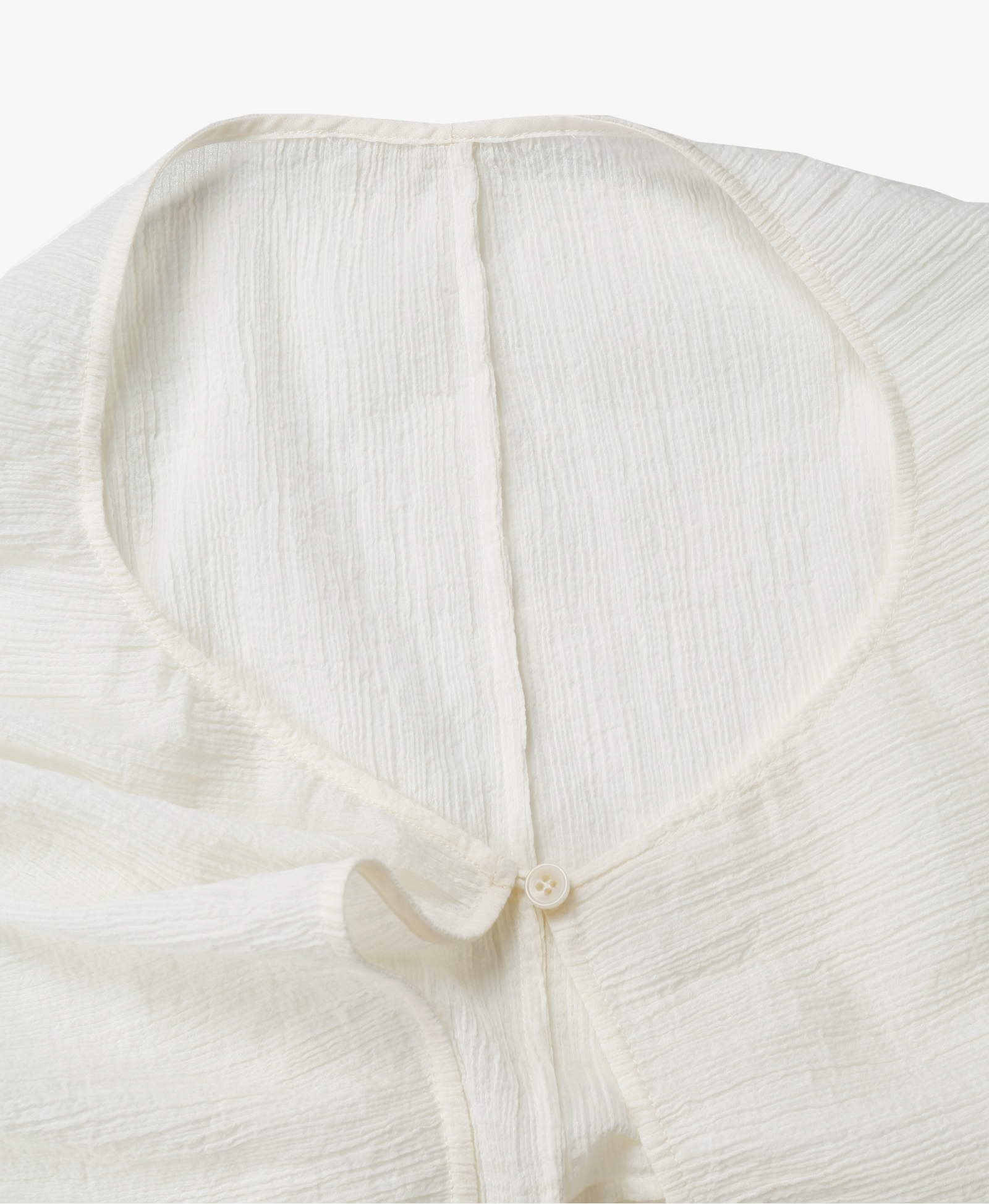 WHITE WRINKLE-TEXTURED REVERSIBLE TOP made by YIBRI