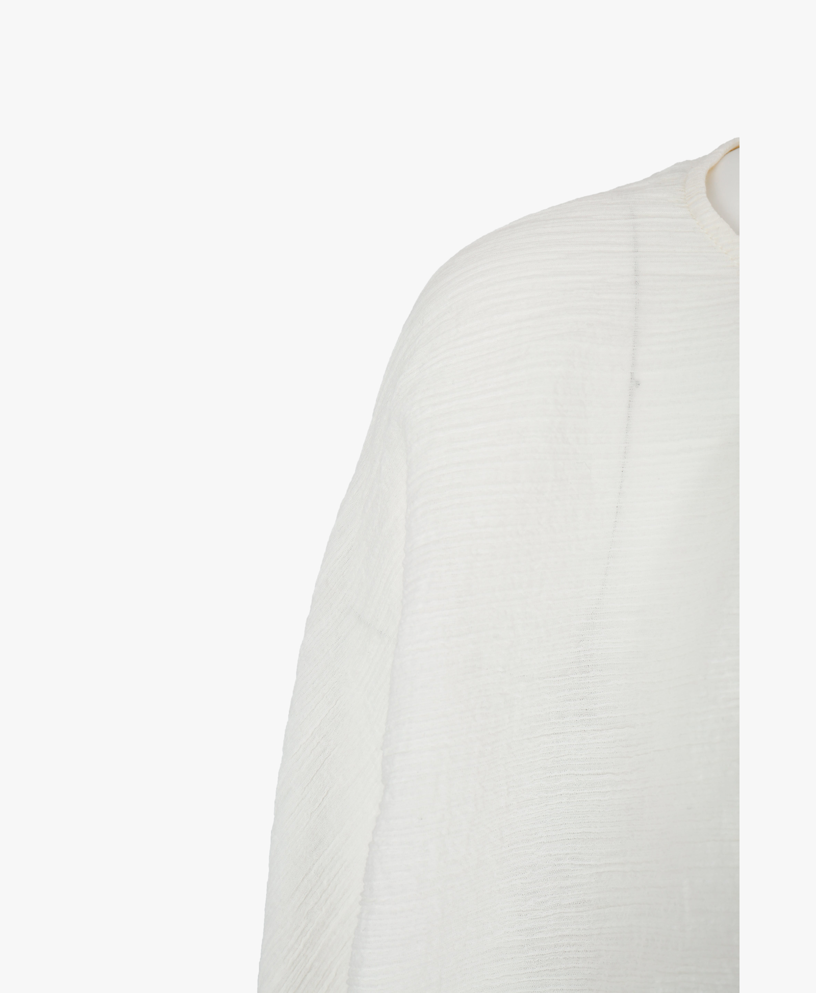 WHITE WRINKLE-TEXTURED REVERSIBLE TOP made by YIBRI