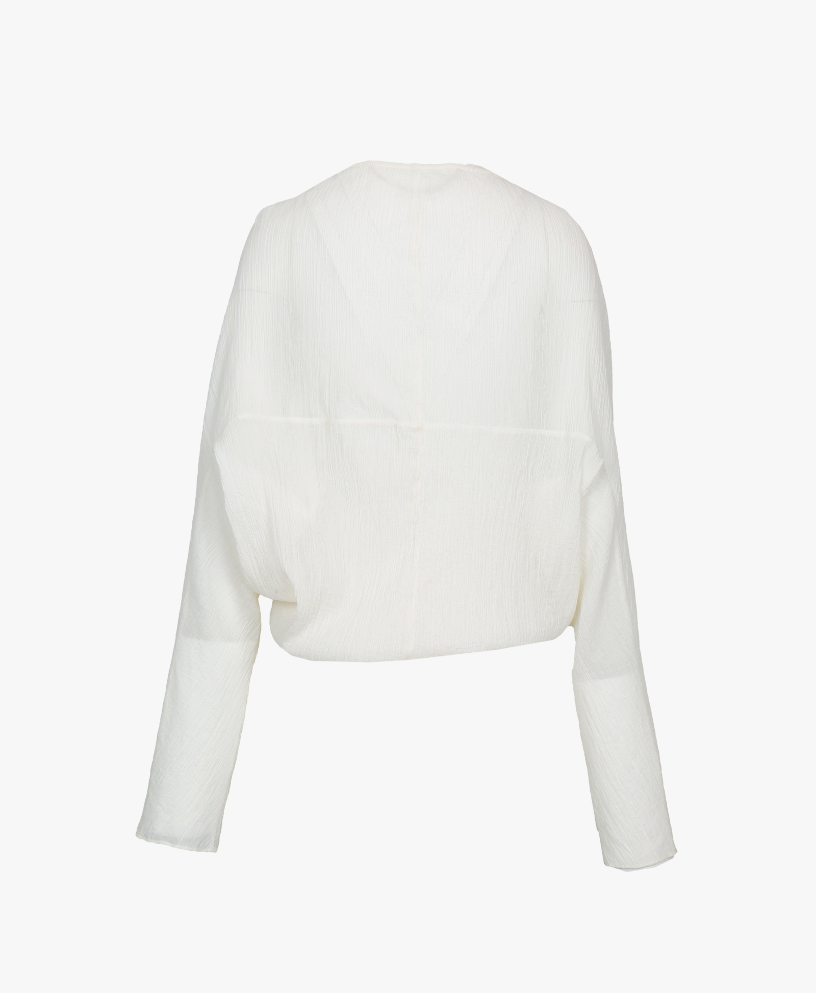 WHITE WRINKLE-TEXTURED REVERSIBLE TOP made by YIBRI