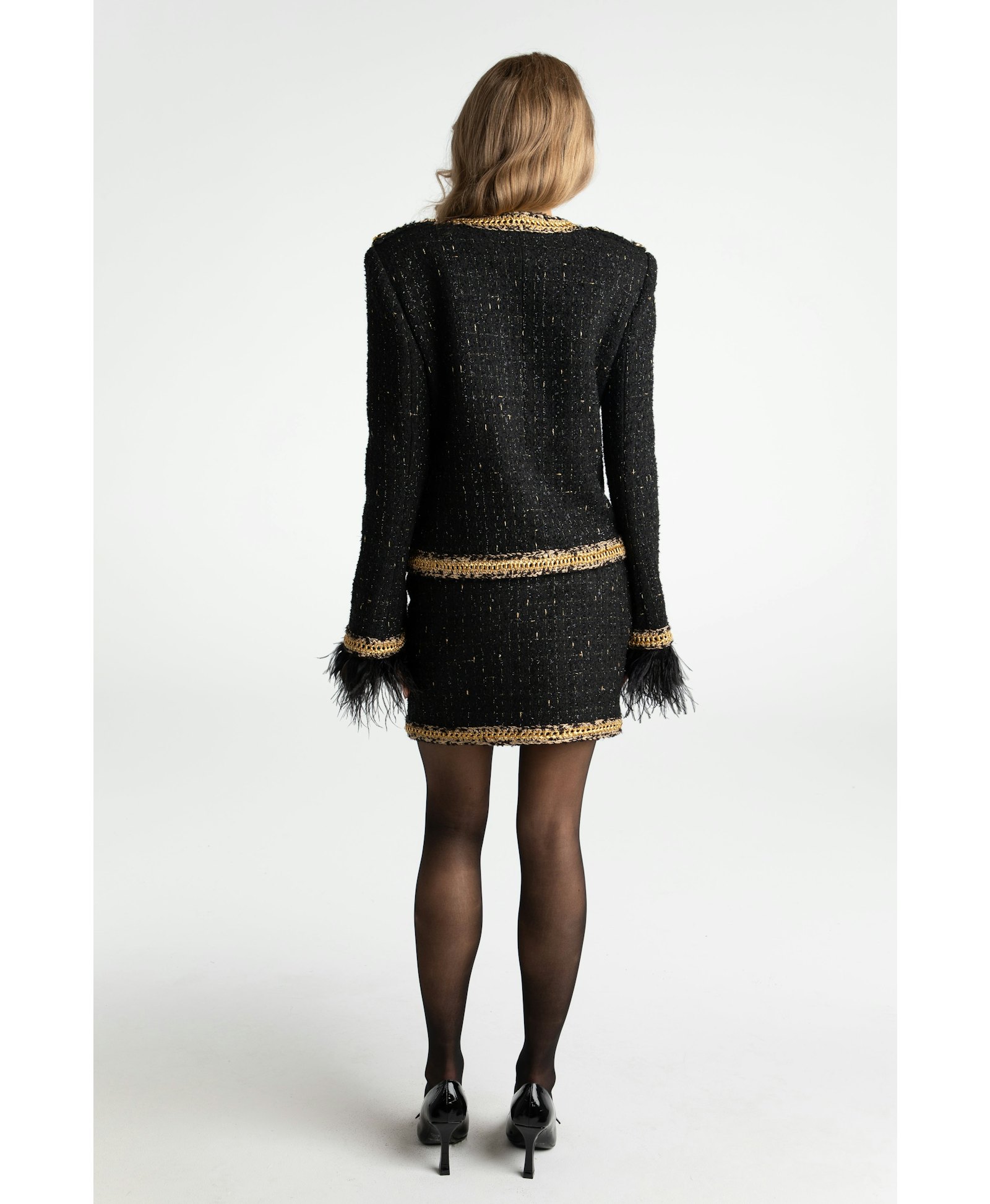 Sophia Tweed Jacket (Final Sale) in Black made by Nana Jacqueline