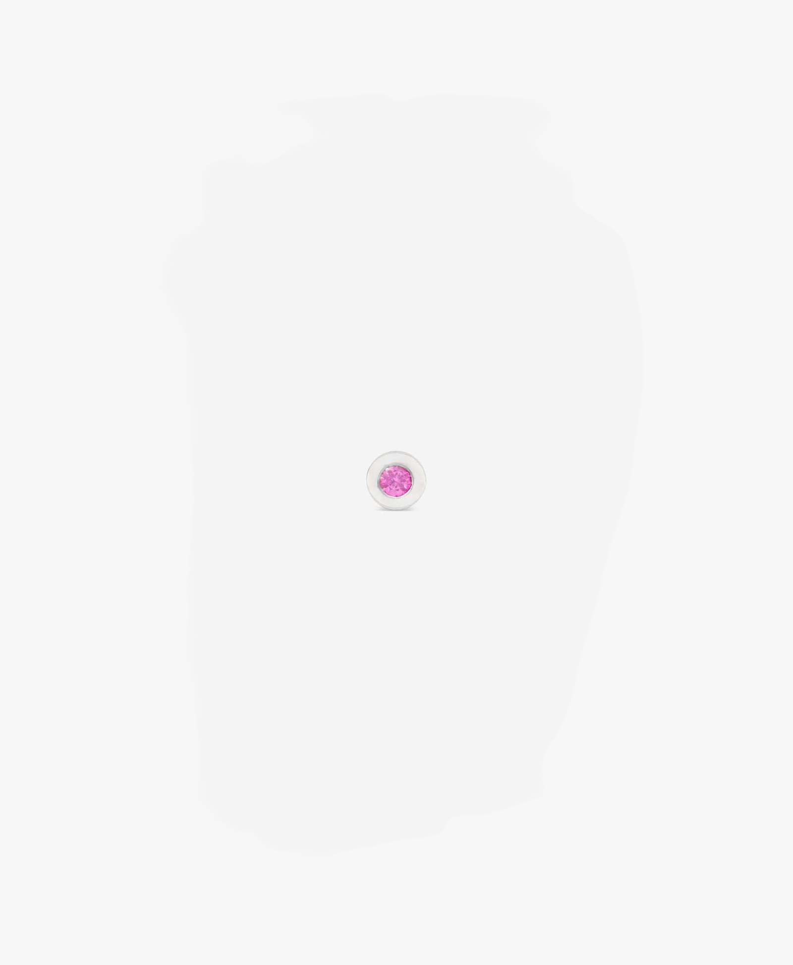 BUTTON LABRET PINK SAPPHIRE & WHITE GOLD made by ENNUI