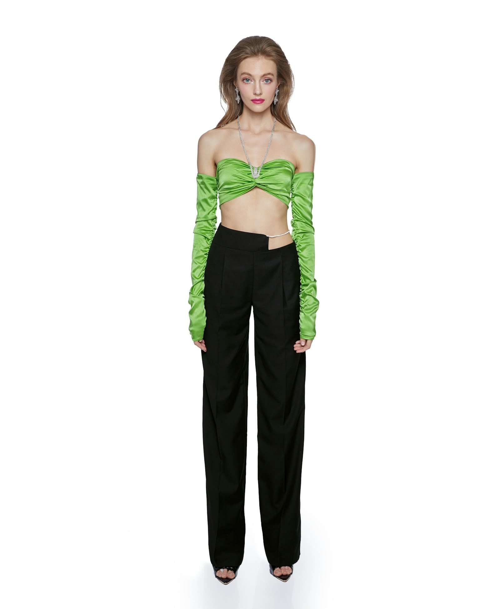 Black Hallie Wide Leg Pants in Black made by Nana Jacqueline