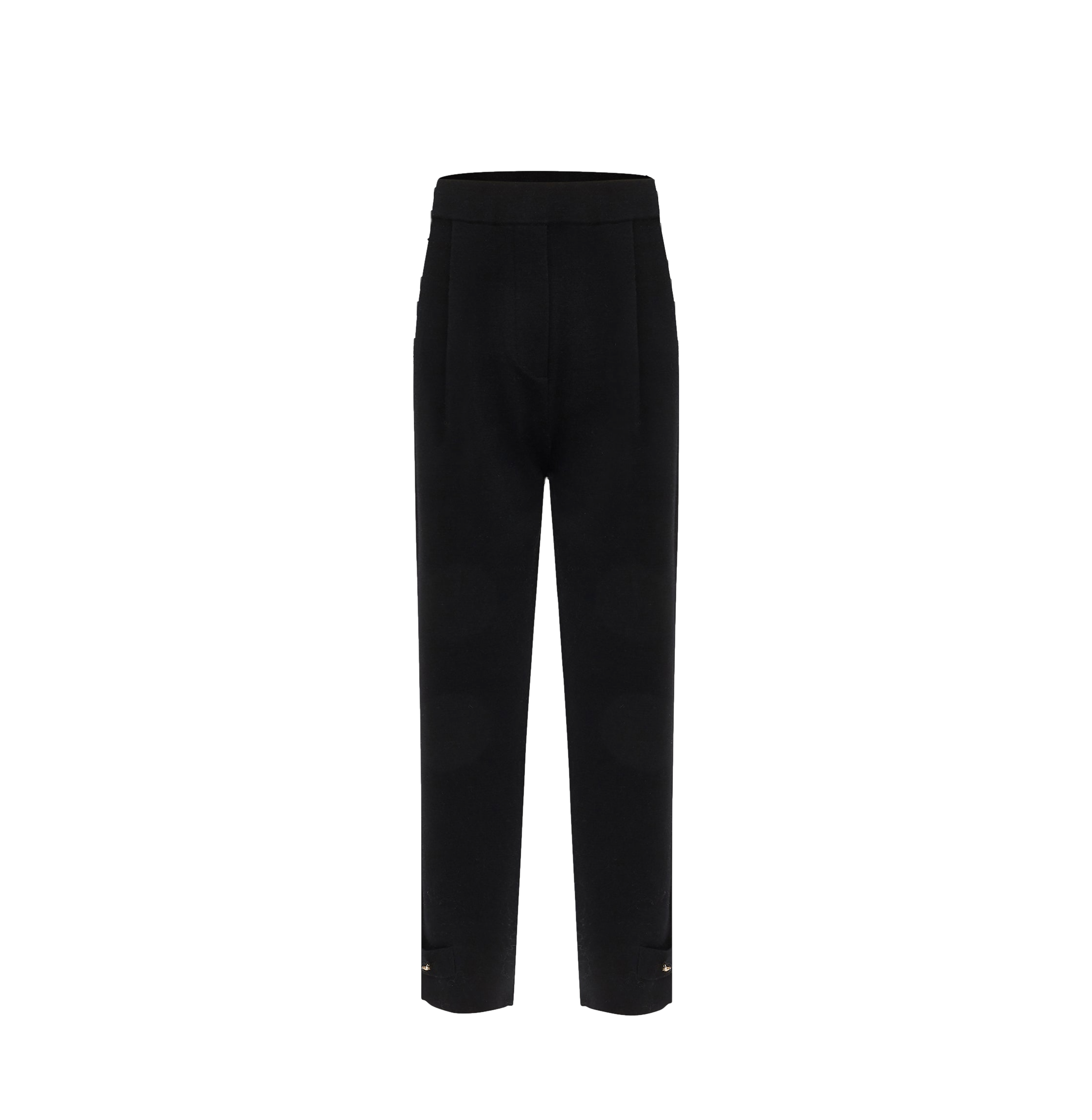 Crush Collection Silk And Wool Pleated Pants In Black
