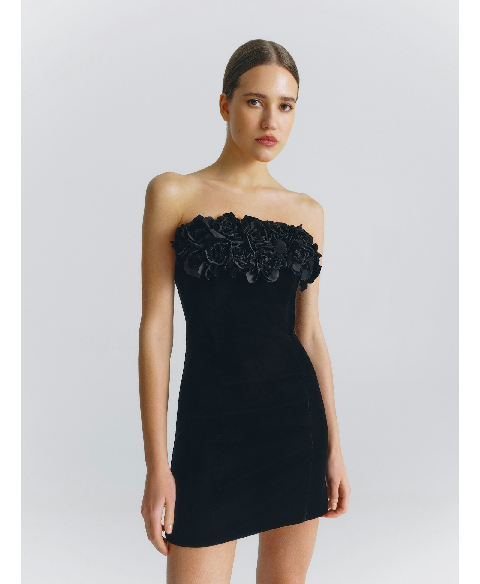 Strapless Velour Mini Dress made by NDS The Label