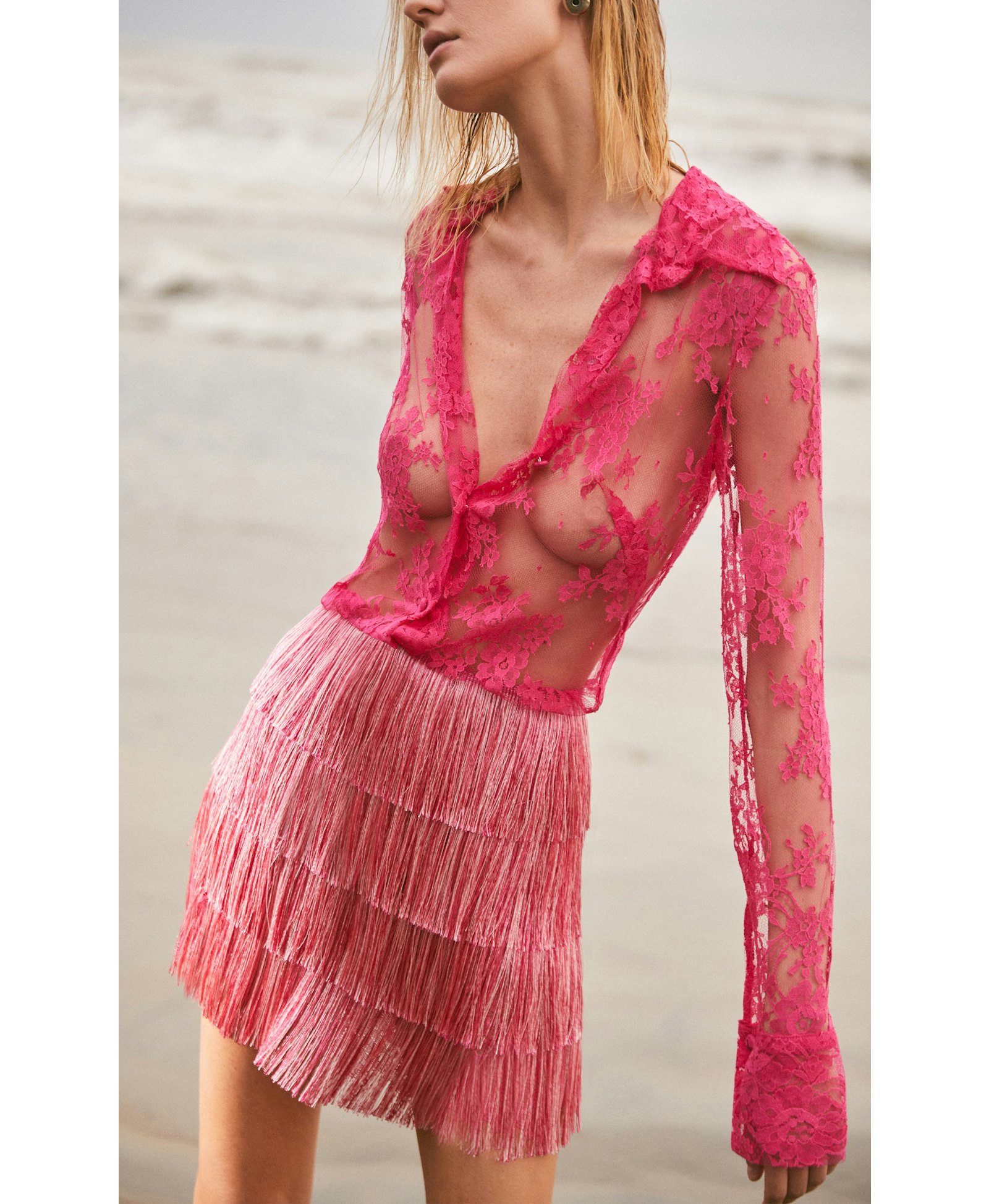 Sunrise Fringe Mini Skirt made by Francesca Miranda