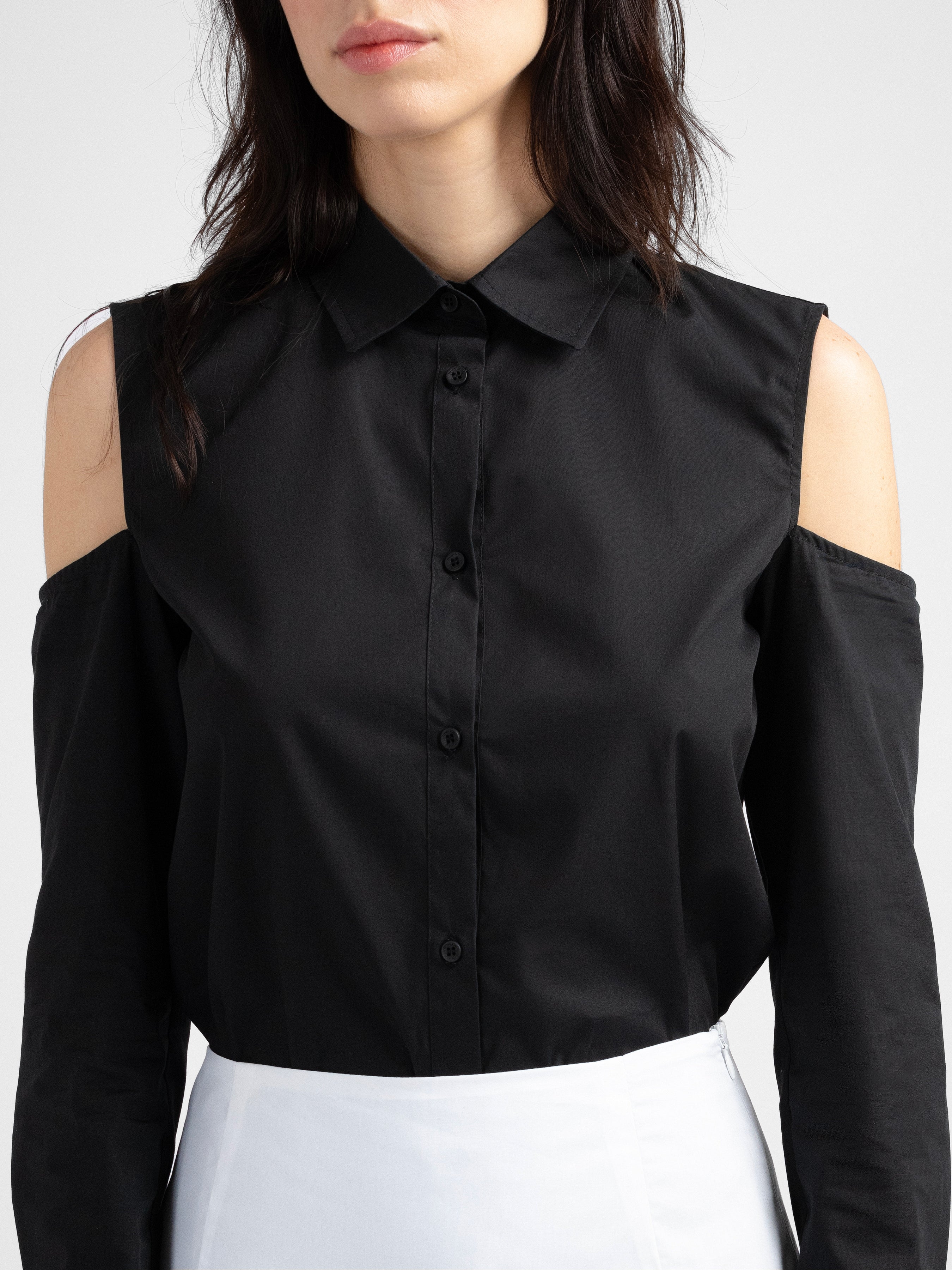 Shop Divalo Pintak Black Shirt With Cut