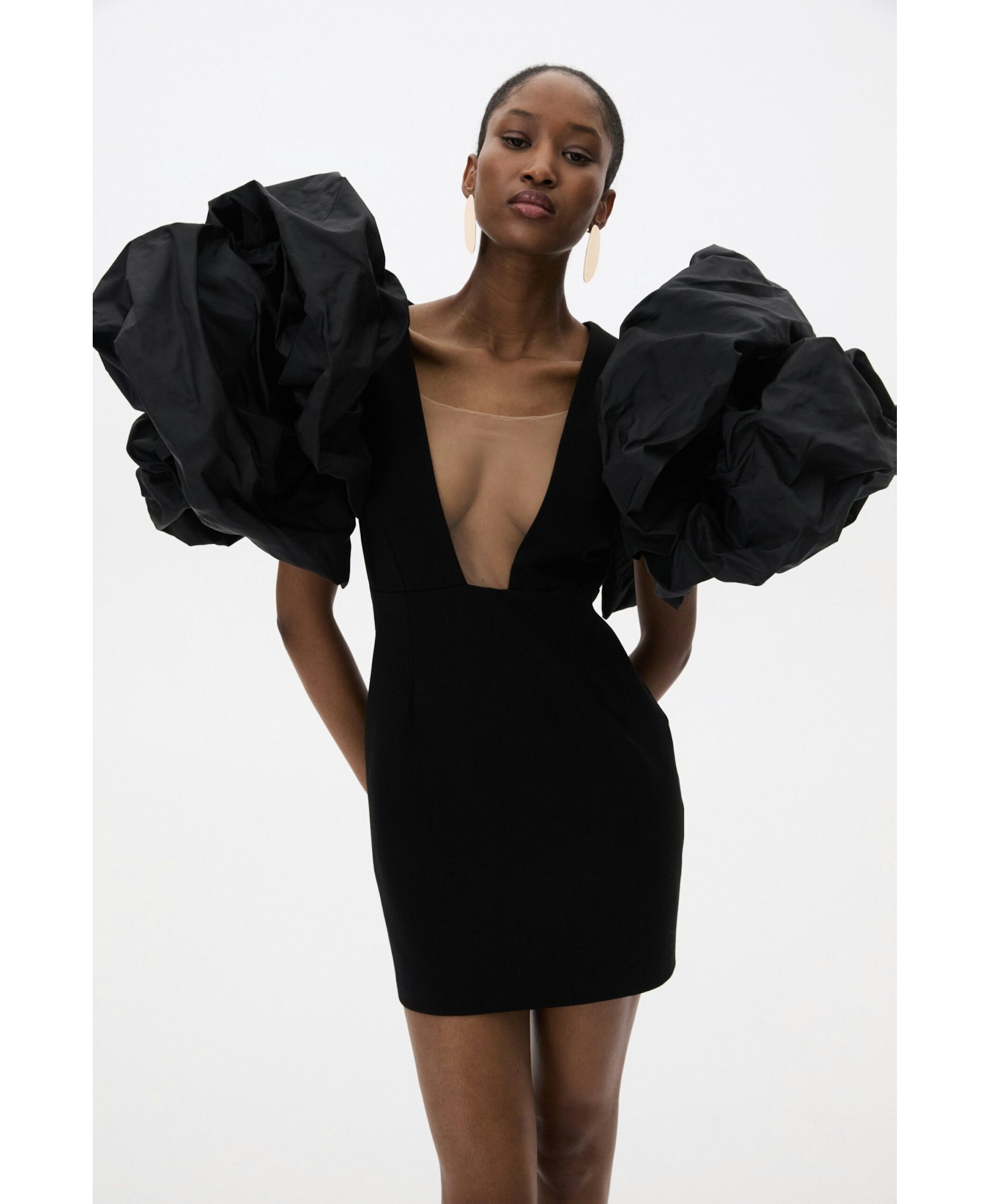 Dress With Deep Neckline made by YAVORSKA