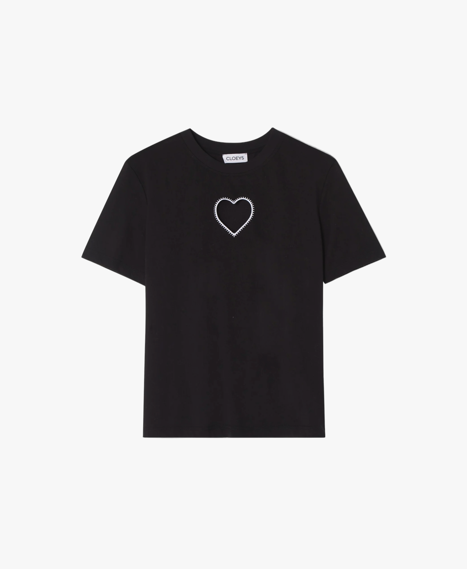 Heart T-shirt Black made by CLOEYS
