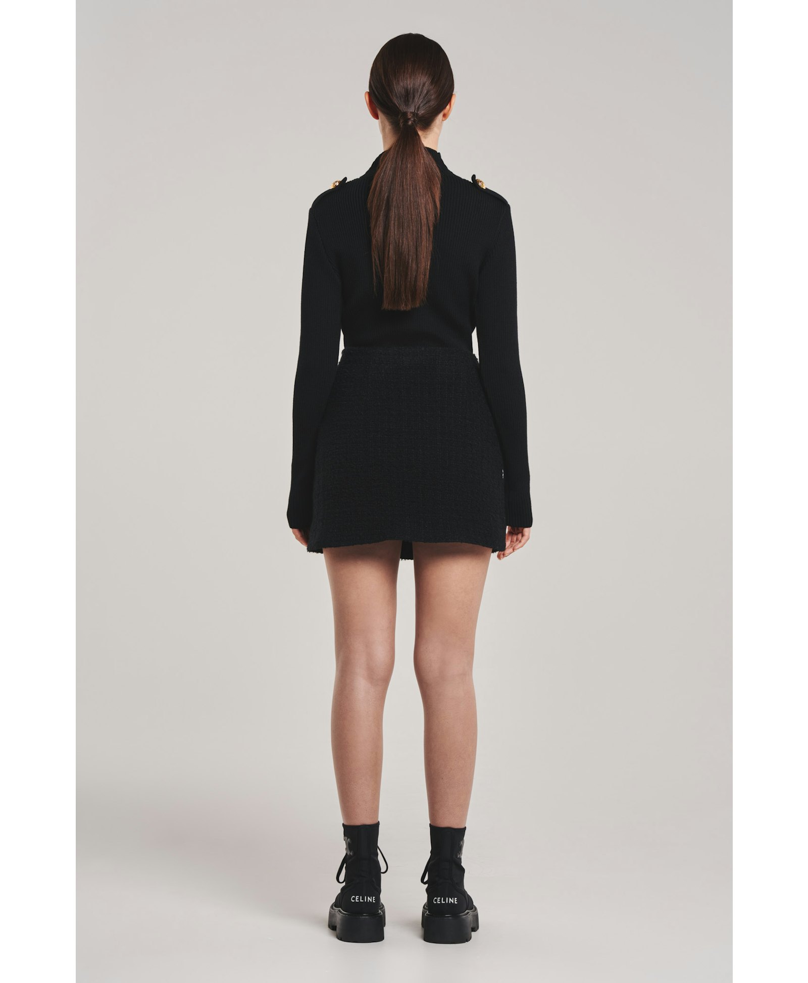 BLACK MERINO WOOL GOLF made by BENU Studio