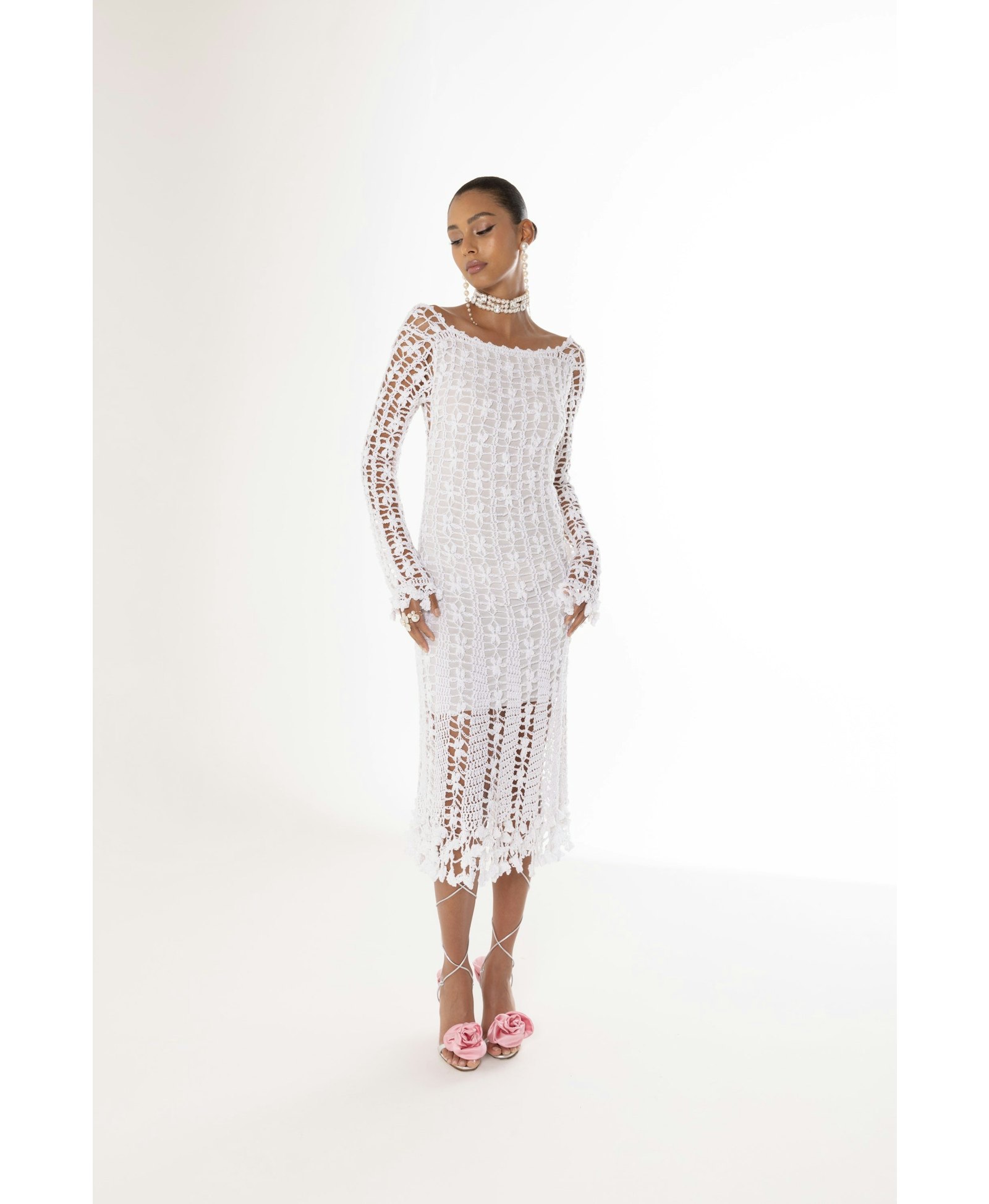 Vanilla White Midi Dress made by ANDREEVA