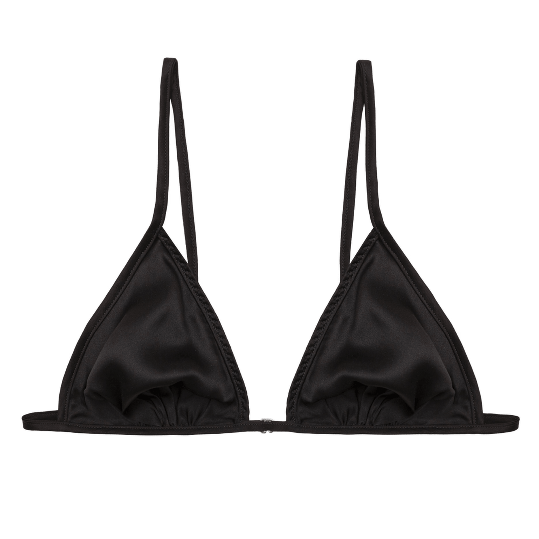 Silk satin bra top in black - The Sei