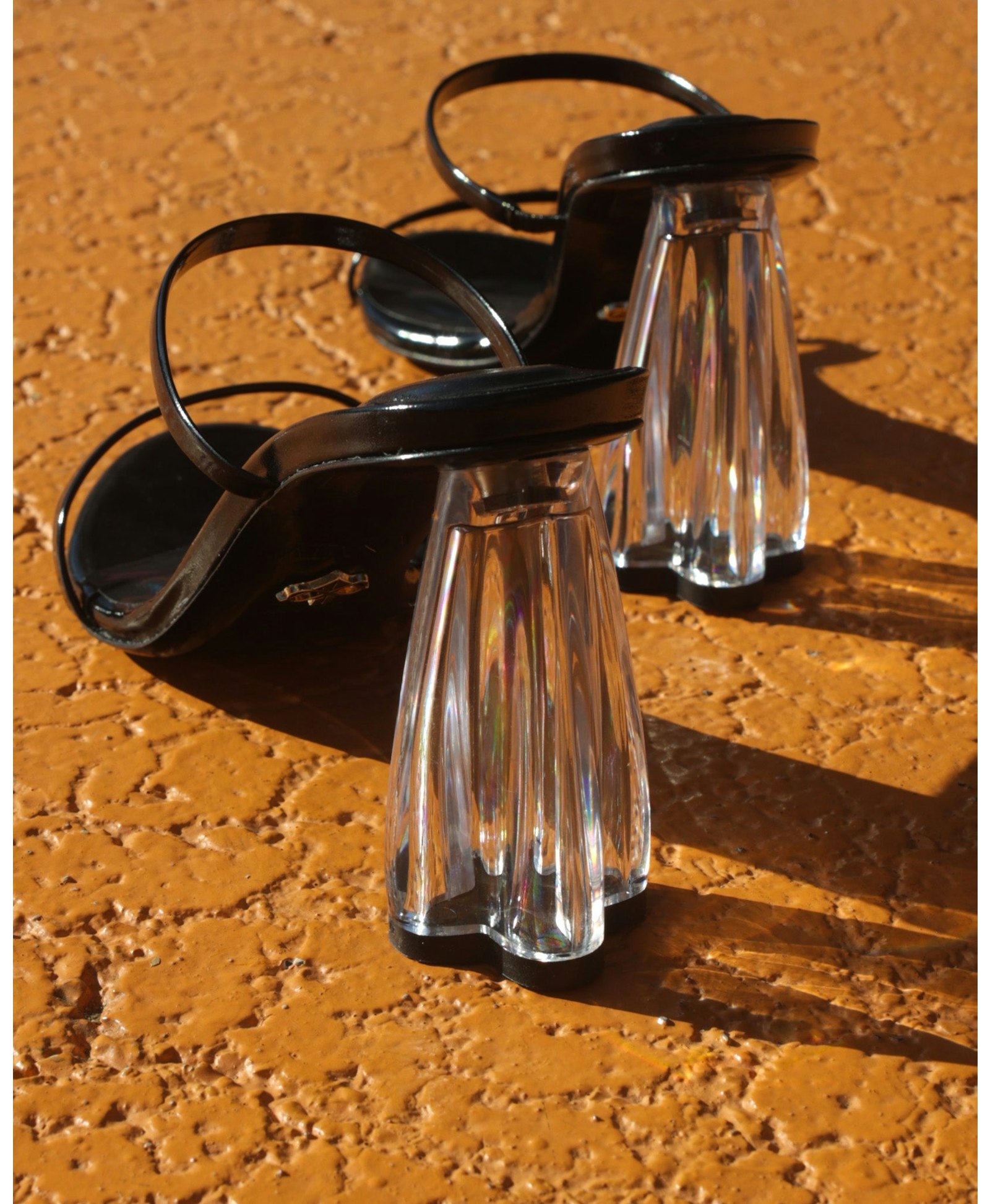 Fiorellini Glass Heel 95 Black Patent in Black made by ATANA