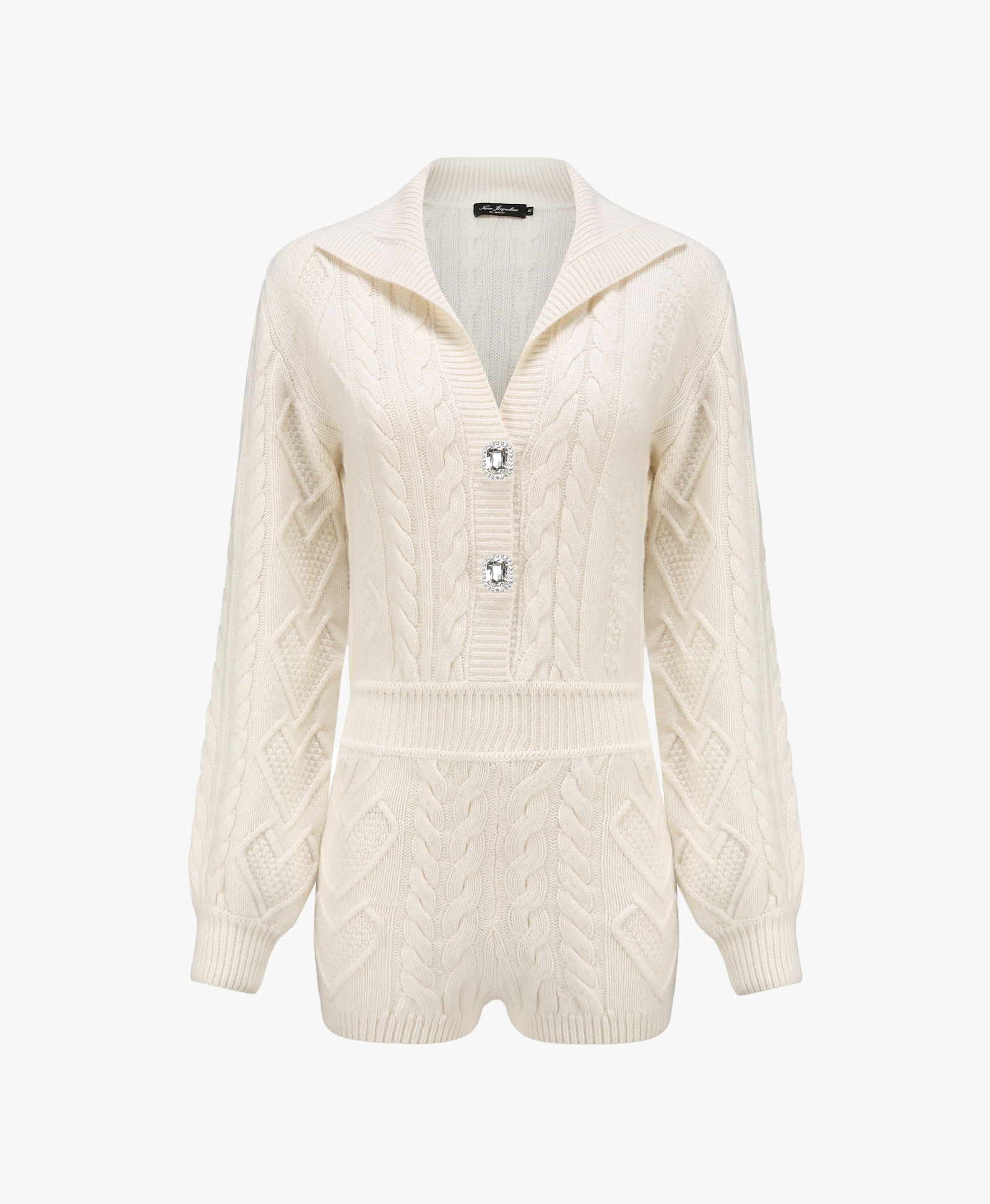 Zuri White Wool Romper (Final Sale) made by Nana Jacqueline