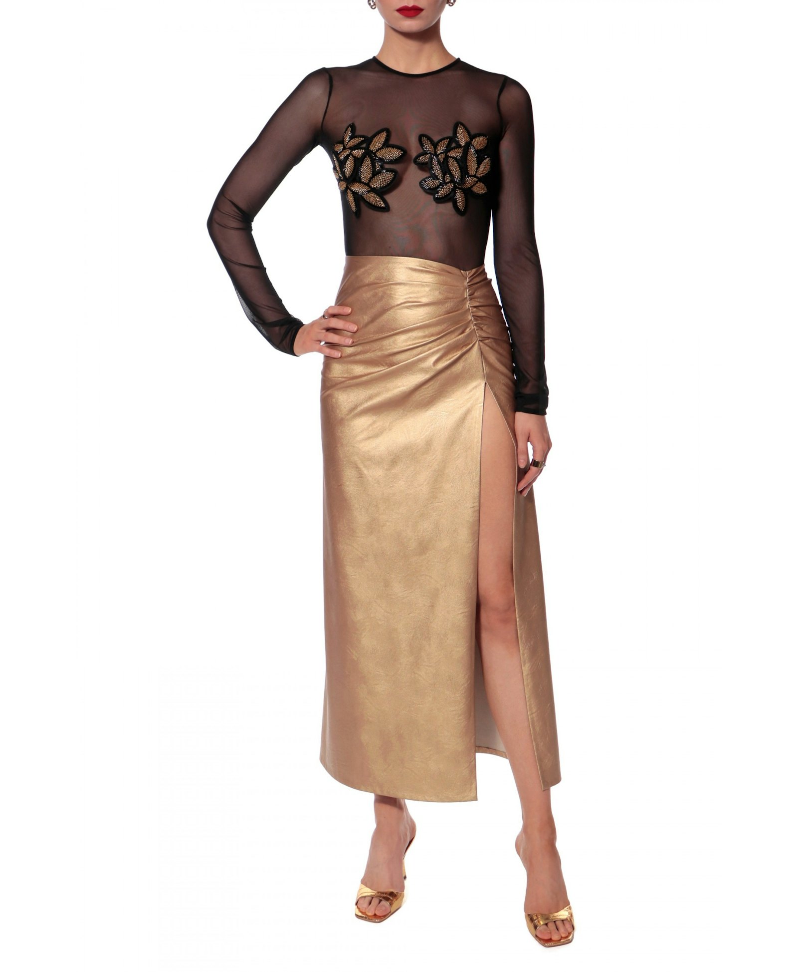 Dress Tomira Gold And Black made by HALEWSKI