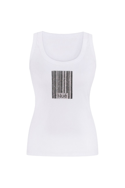 Nué Barcode Tank Top In White