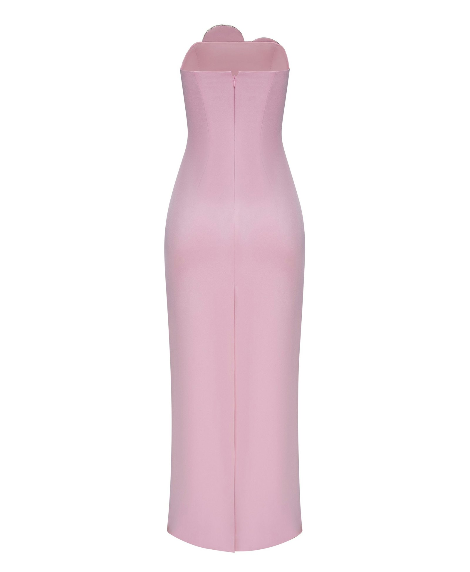 Heart-Embellished Strapless Maxi Dress in Pink made by NDS The Label