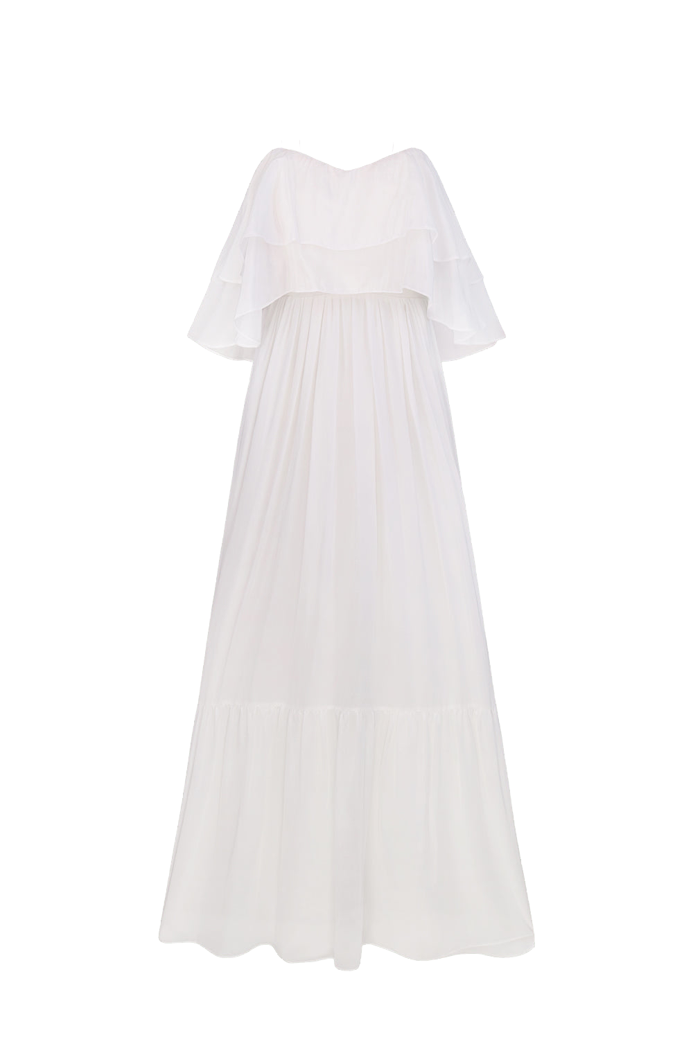 Total White Viscose Maxi Dress In White