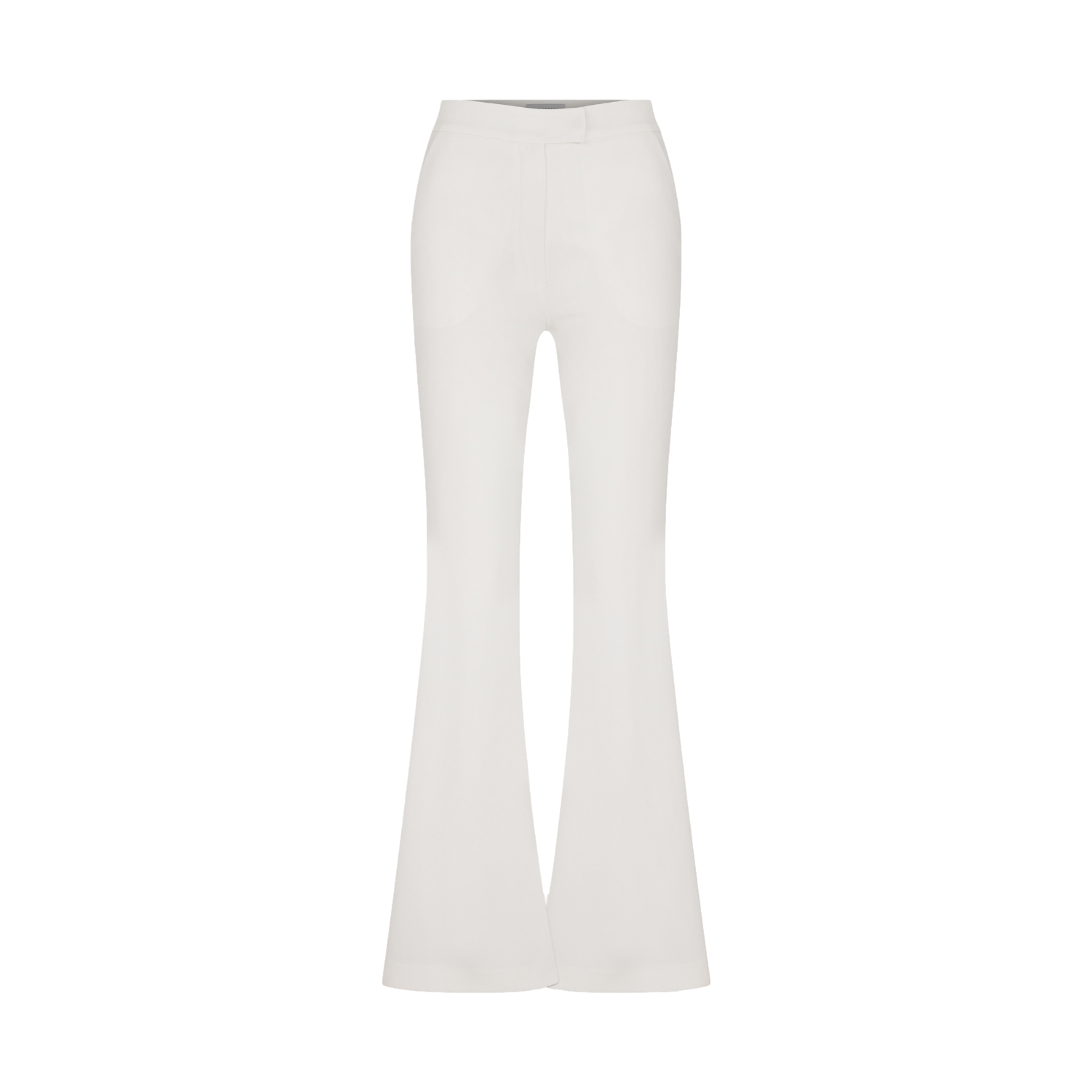Nazli Ceren Marylebone Crepe Flared Trousers In Vanilla Ice In White