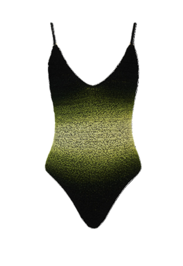 Hanne Bloch Degradé Nido Silk Swimsuit In Green