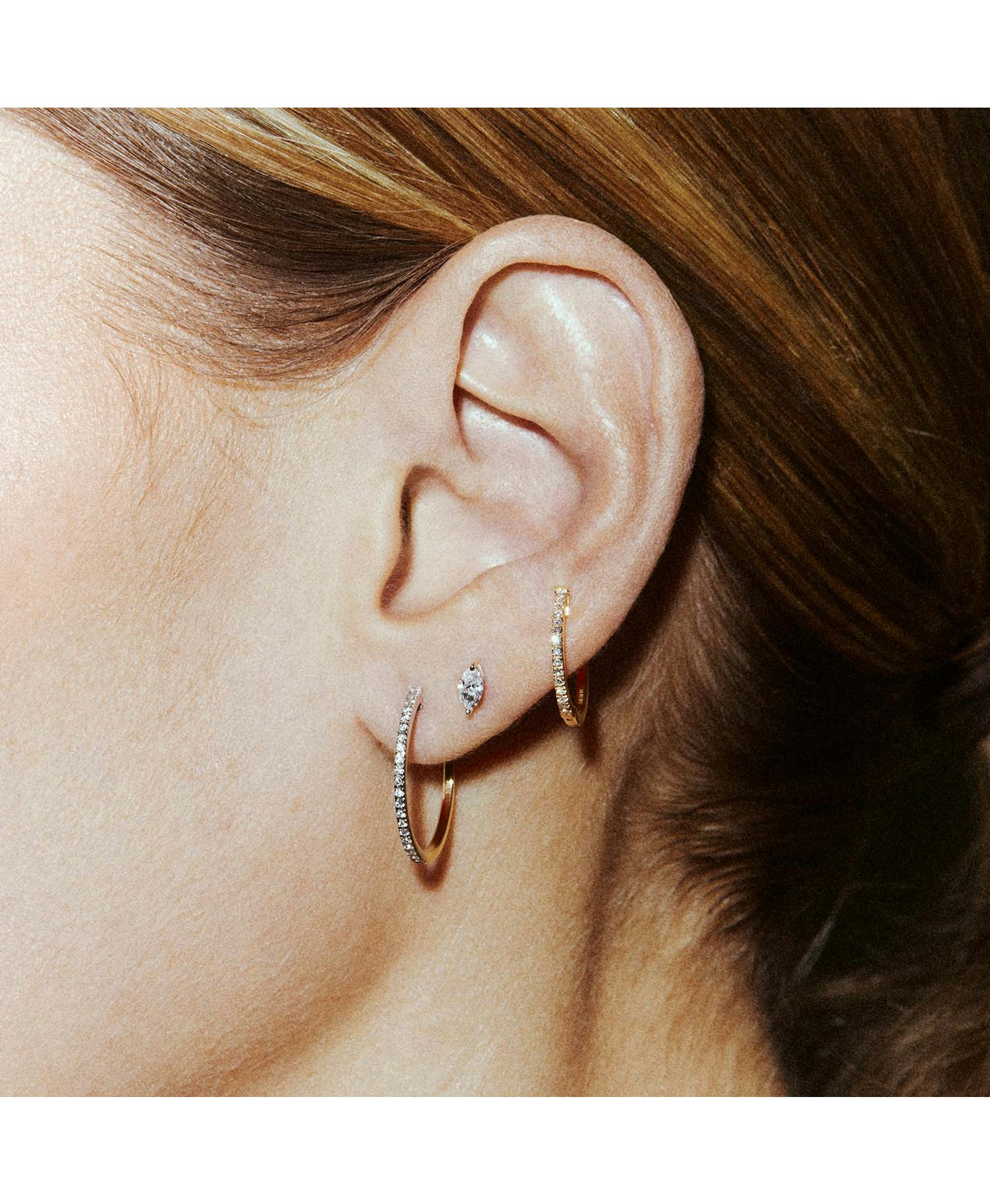 INNER STRENGTH LABRET - MARQUISE CUT DIAMOND - WHITE GOLD made by ENNUI