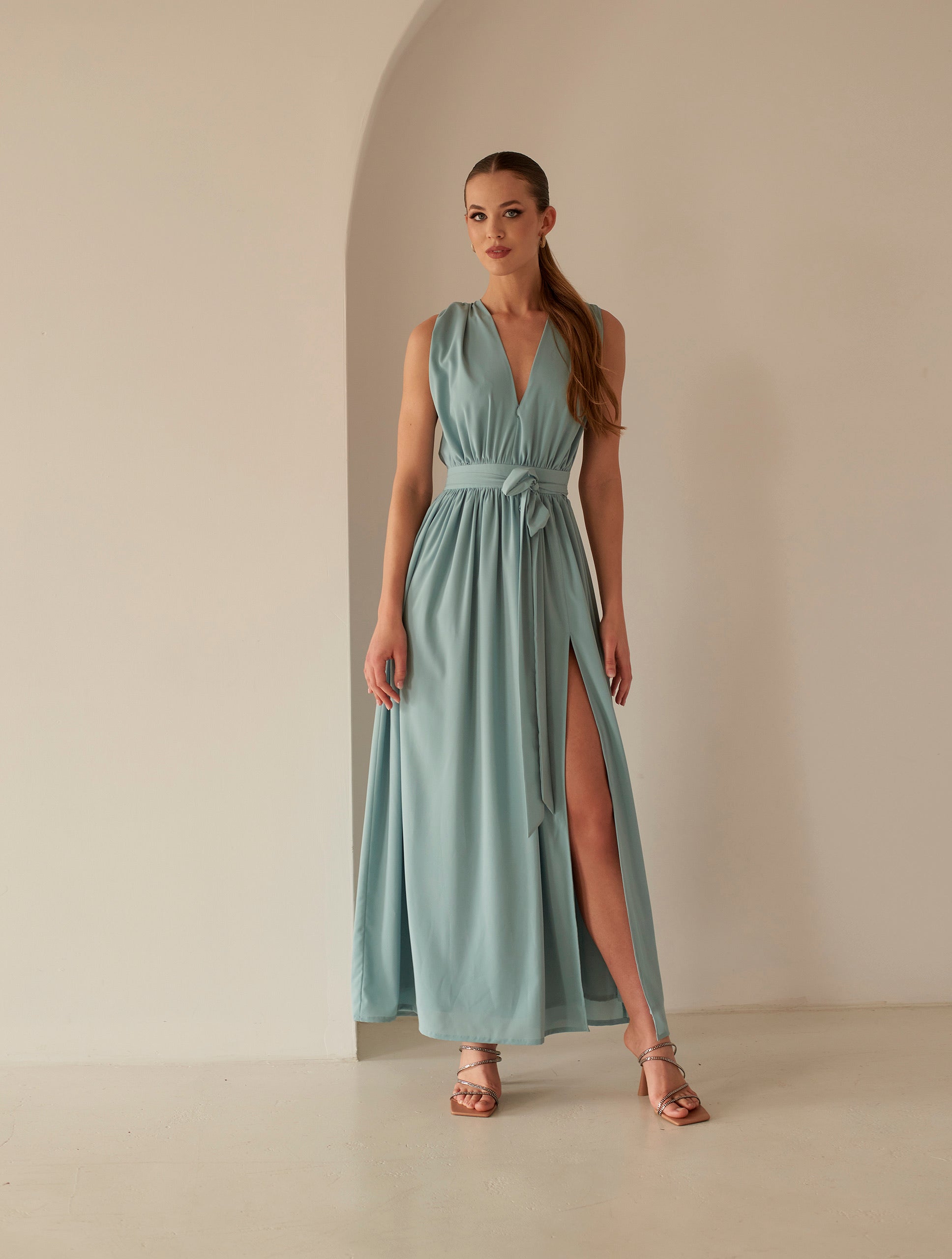 YVON - Iris Swarovski Silk Gown – MADAMVOYAGE