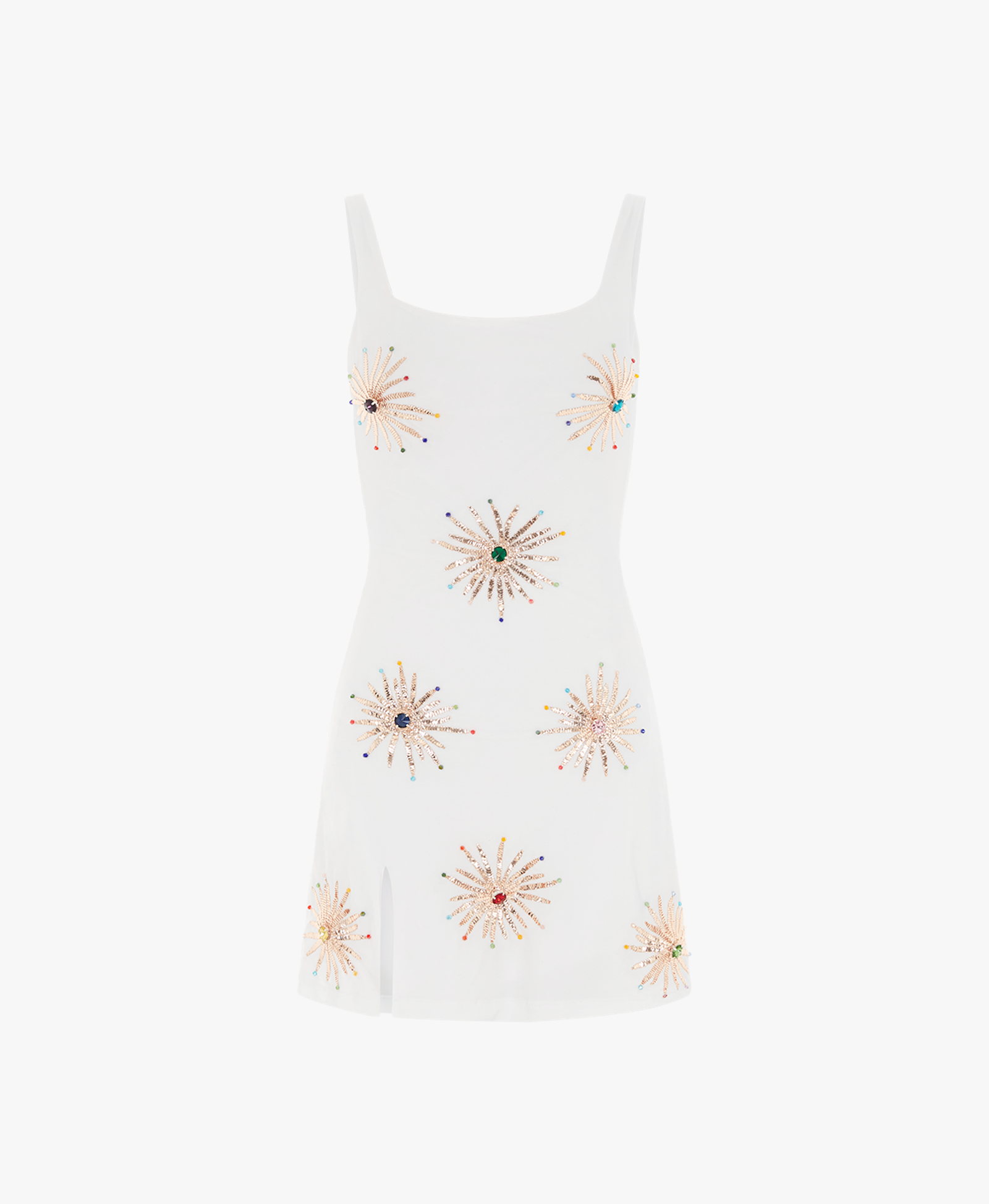 Callie Luxury Embellished White Party Dress in White made by Oceanus Swimwear