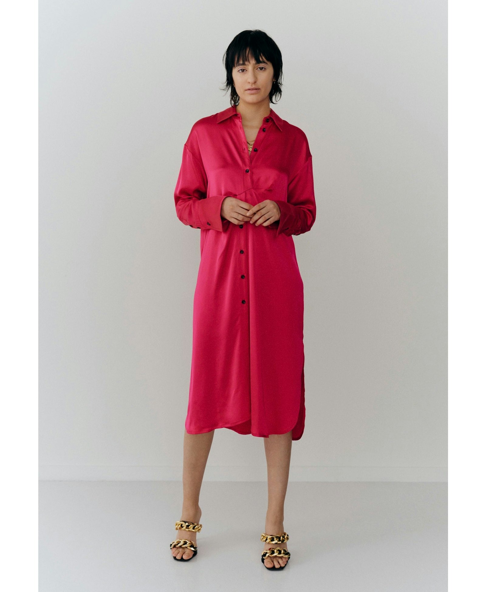 Barba Shirt Dress - Fusia made by HERSKIND