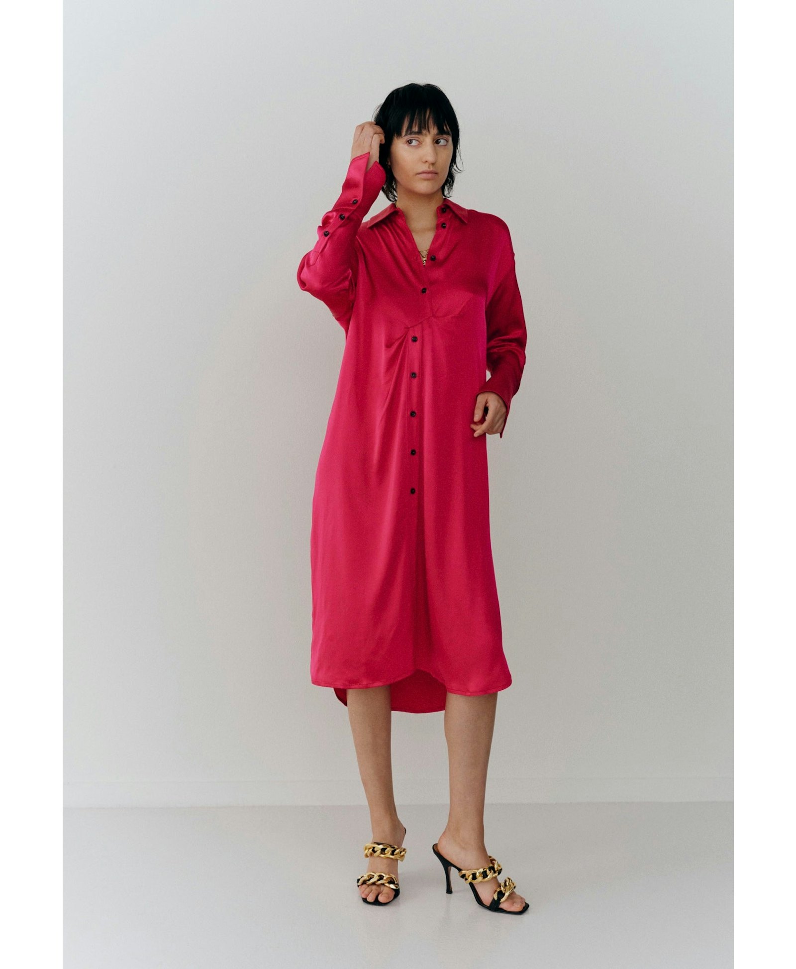 Barba Shirt Dress - Fusia made by HERSKIND