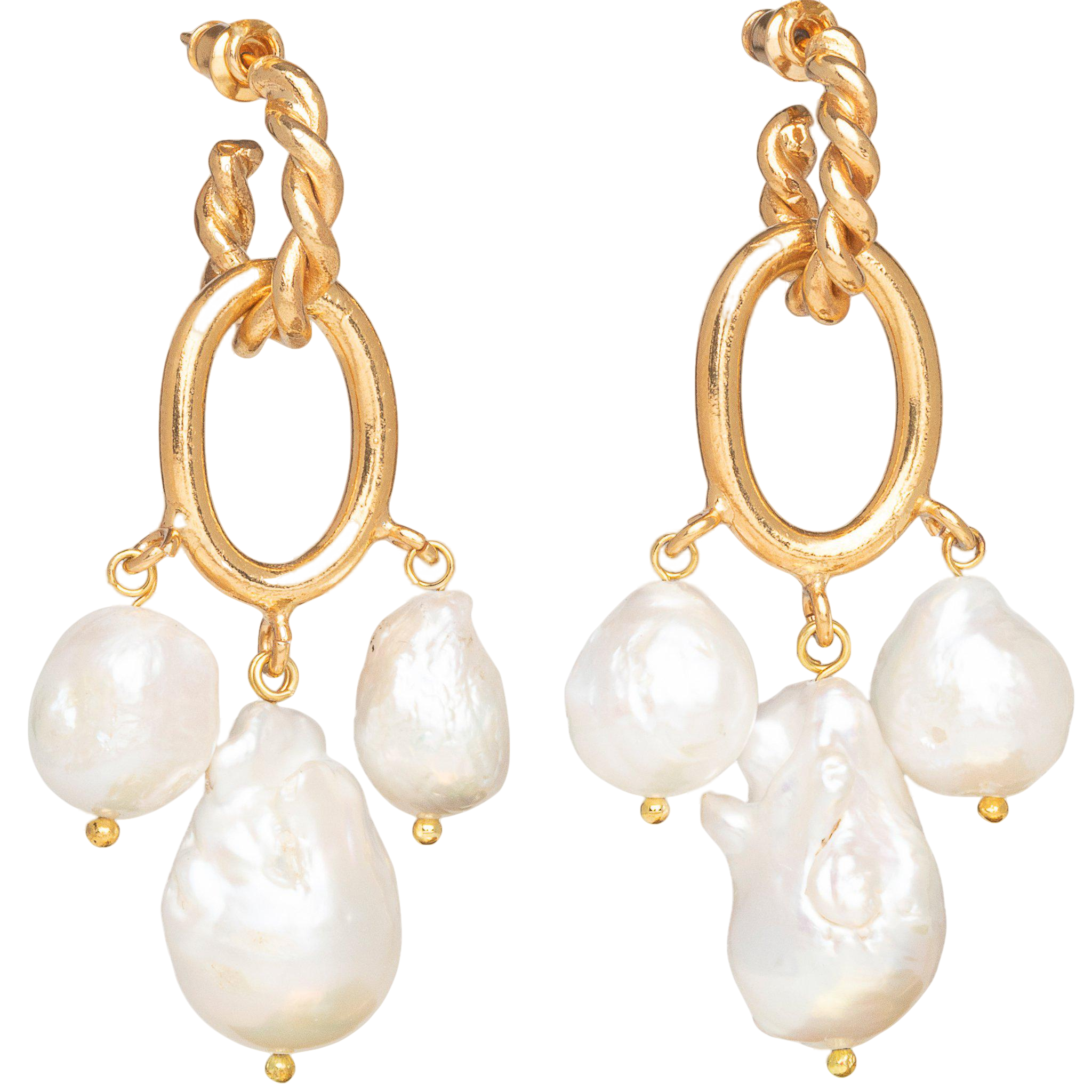Shop Christie Nicolaides Ivy Earrings Gold & Pearl