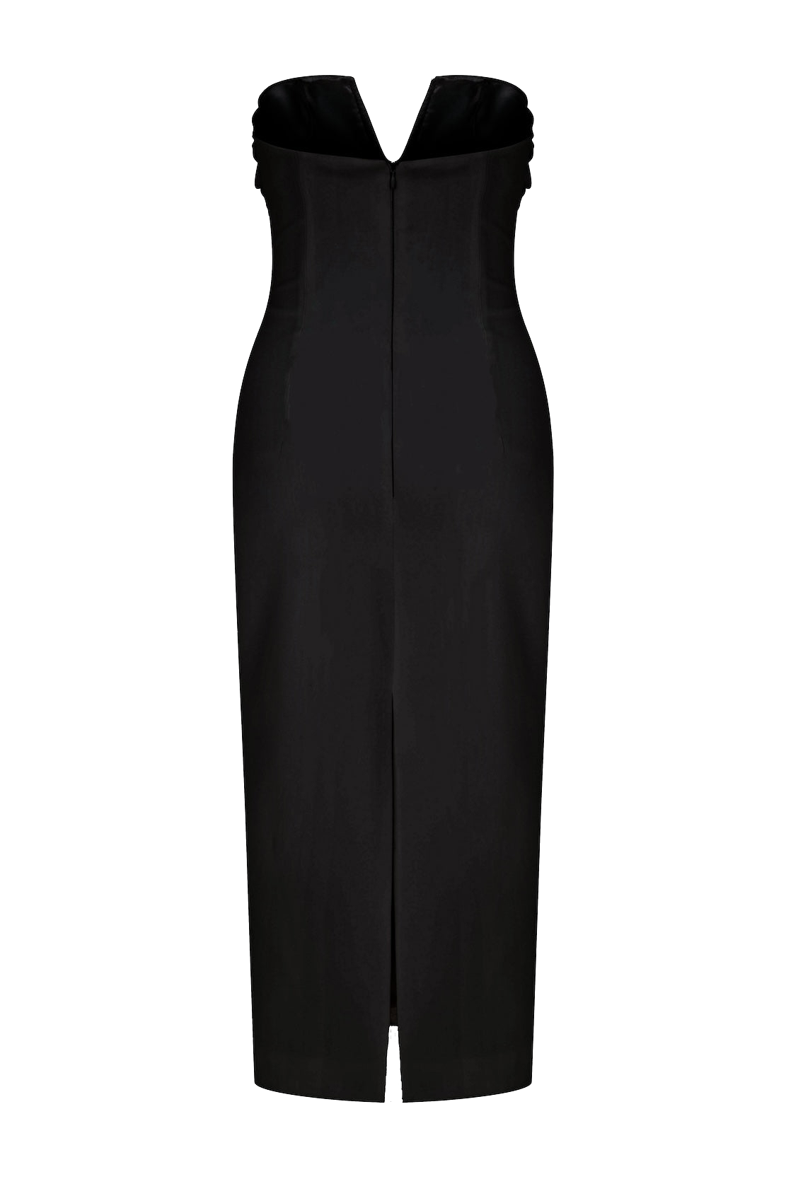 Shop Nazli Ceren Miora Crepe Midi Dress In Black