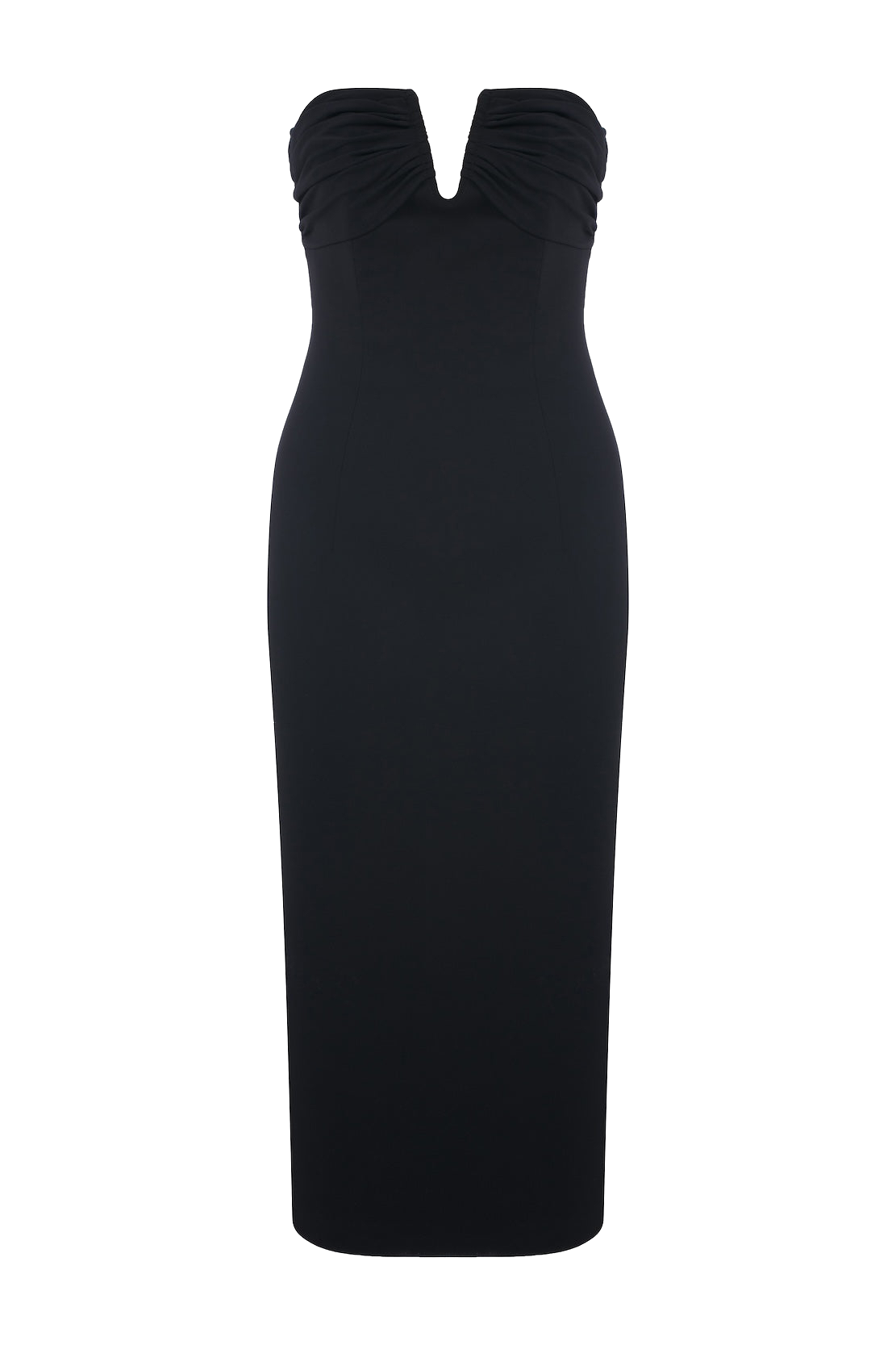 NAZLI CEREN MIORA CREPE MIDI DRESS IN BLACK 