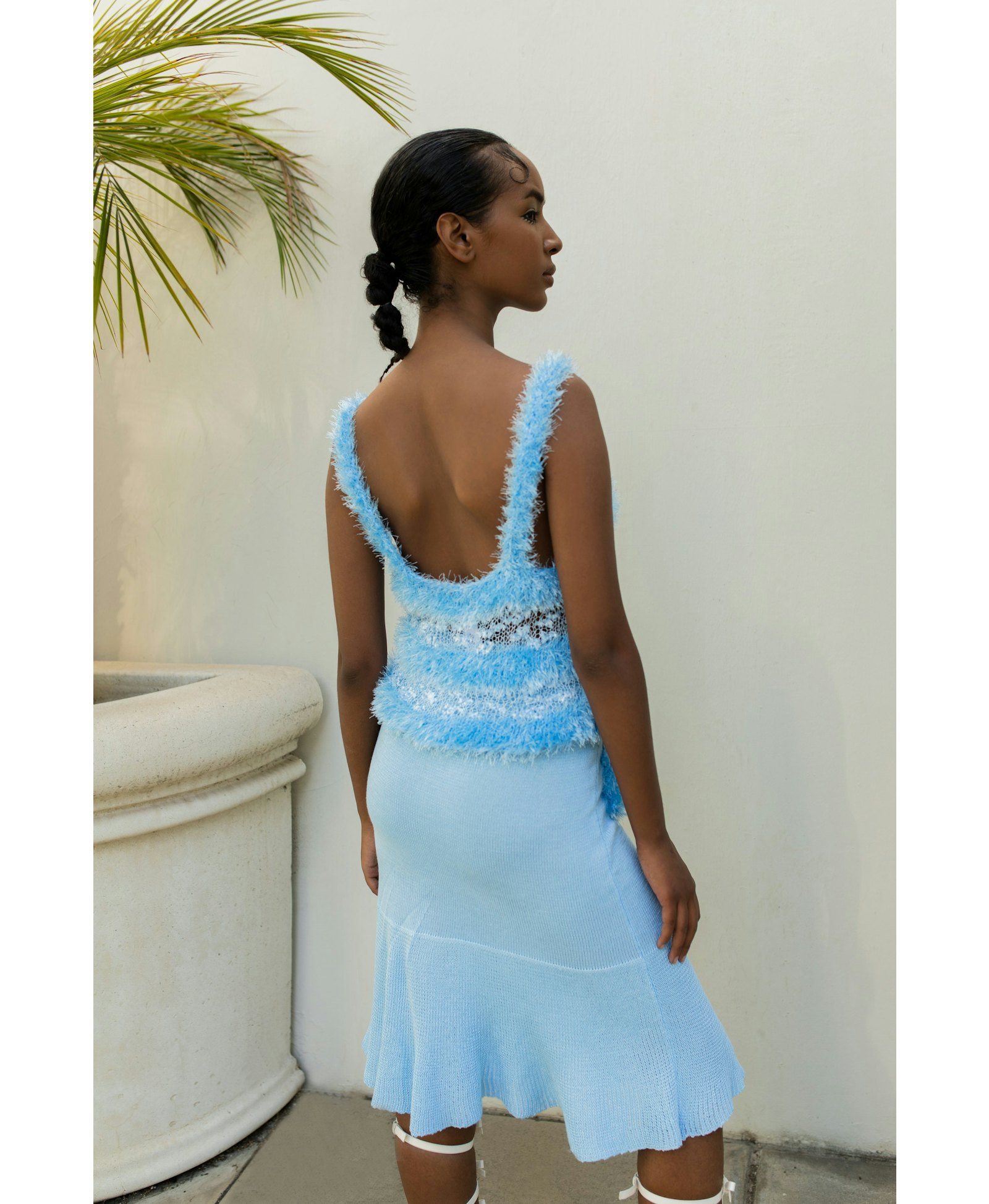 Baby Blue Handmade Knit Top made by ANDREEVA