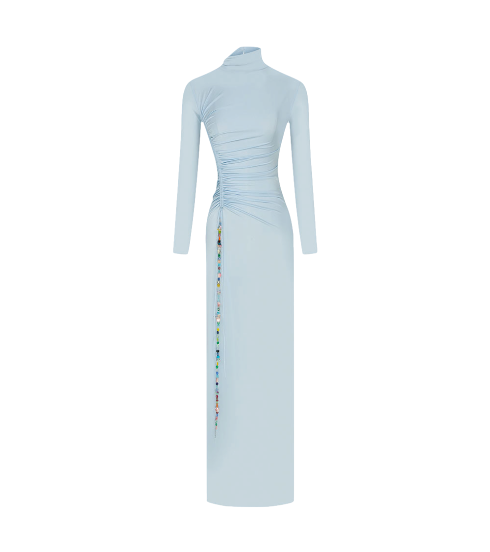 Sudietuz Jersey Maxi Dress With Stone Accessories