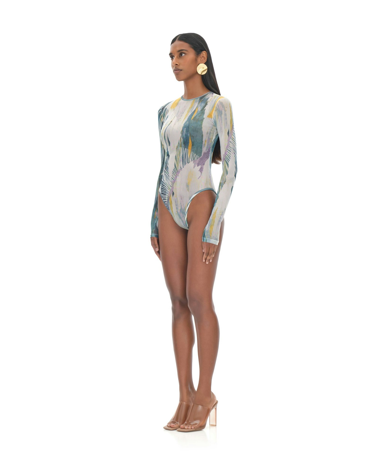 ELLE ABSTRACT BARK MESH BODYSUIT made by Andrea Iyamah