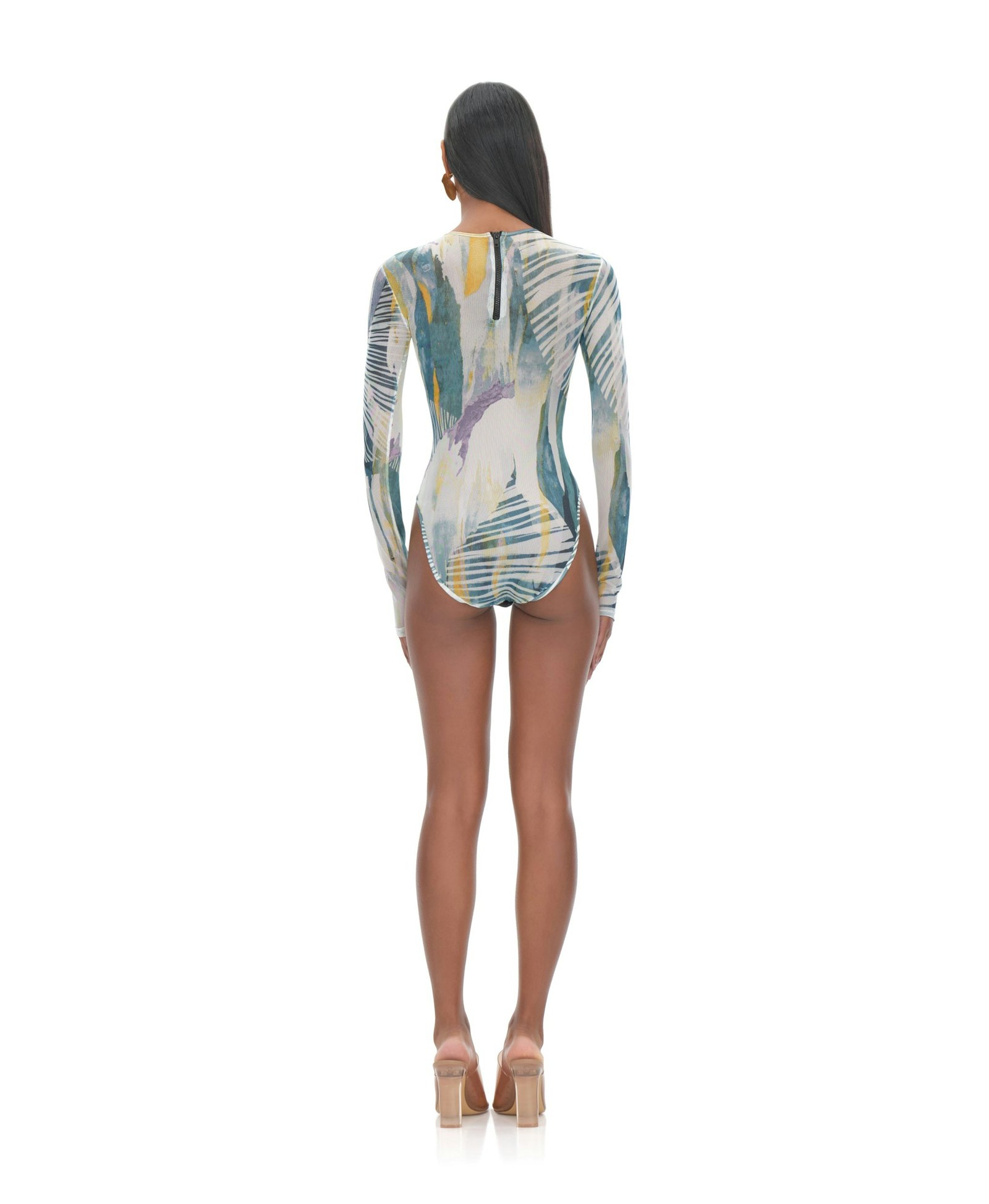 ELLE ABSTRACT BARK MESH BODYSUIT made by Andrea Iyamah