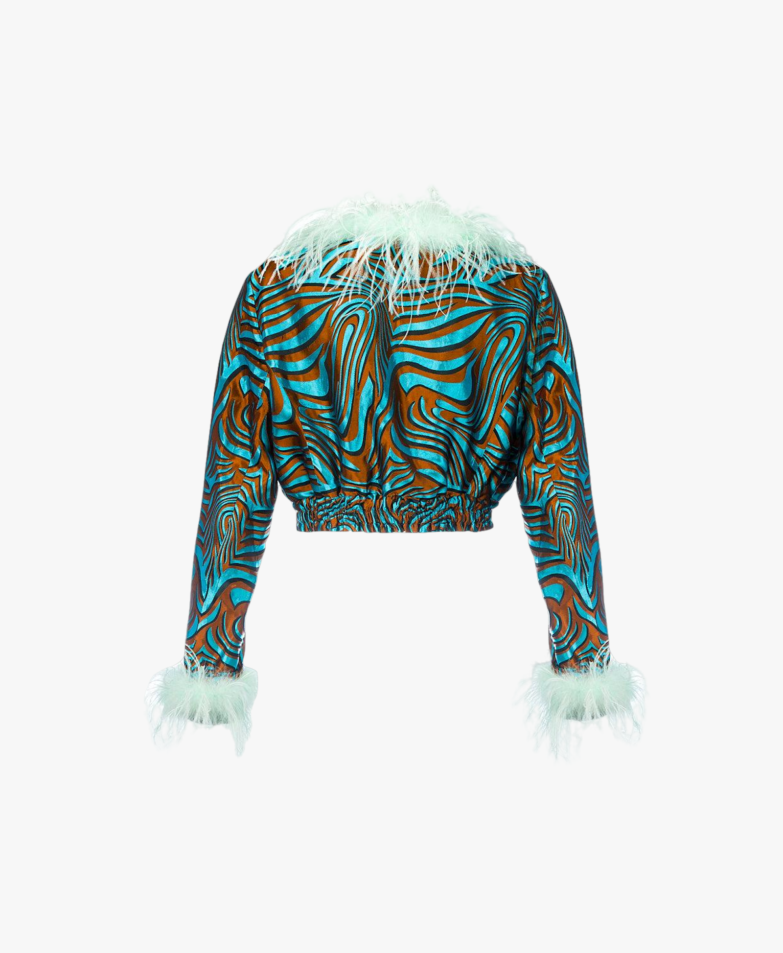 Mint Marilyn Jacket With Feathers made by ANDREEVA
