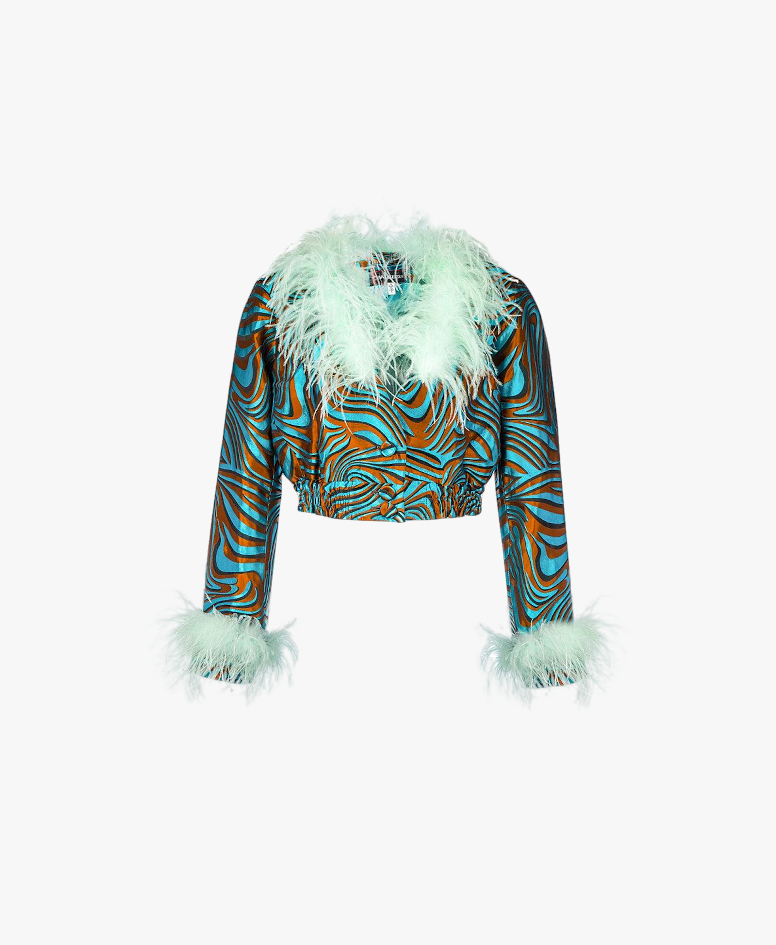 Mint Marilyn Jacket With Feathers made by ANDREEVA