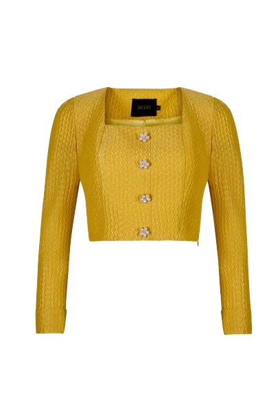 Ancost Cropped Top With Flower Jewel Buttons