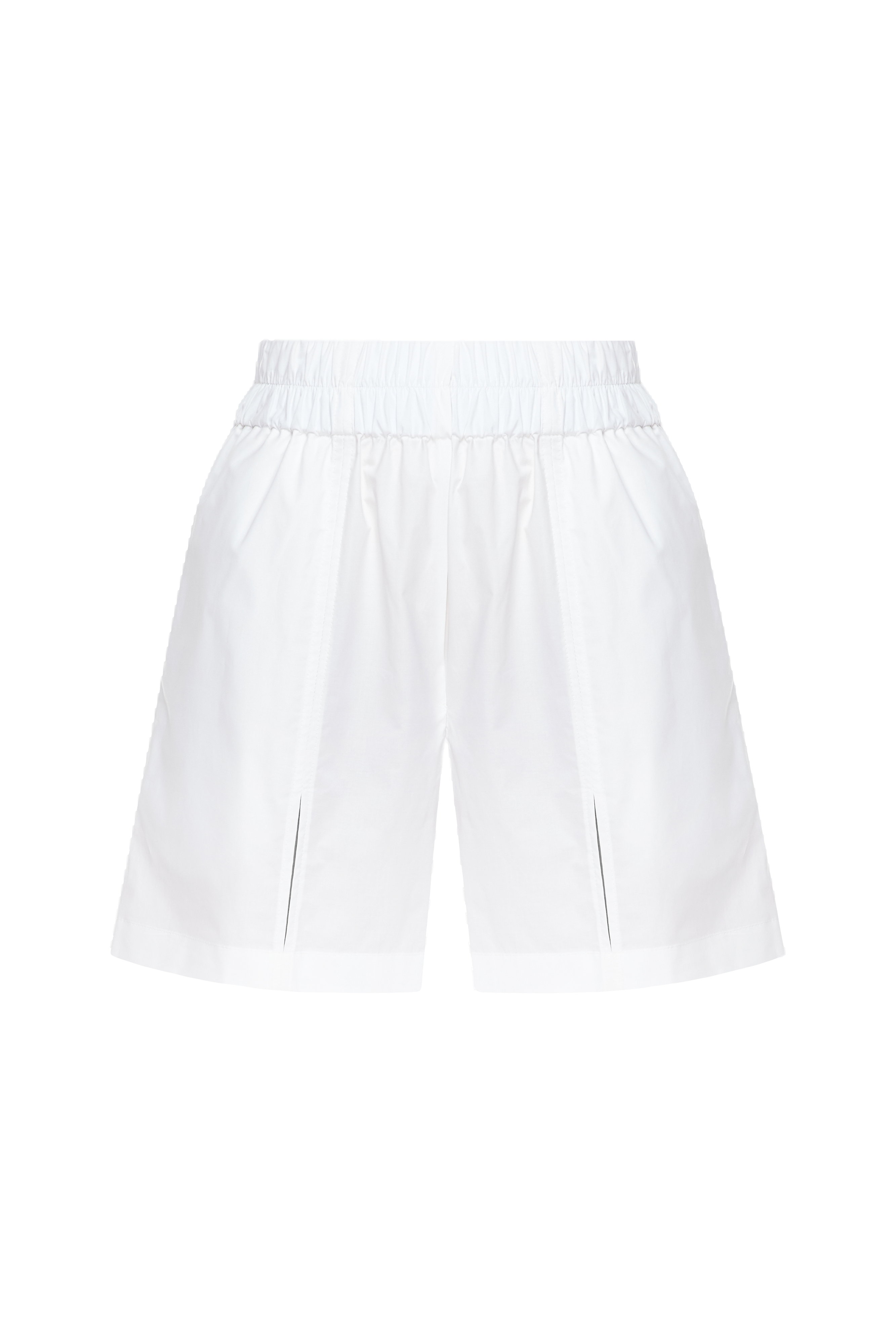 Malva Florea Bermuda Shorts With An Elastic Band With Slits At The Seams In White