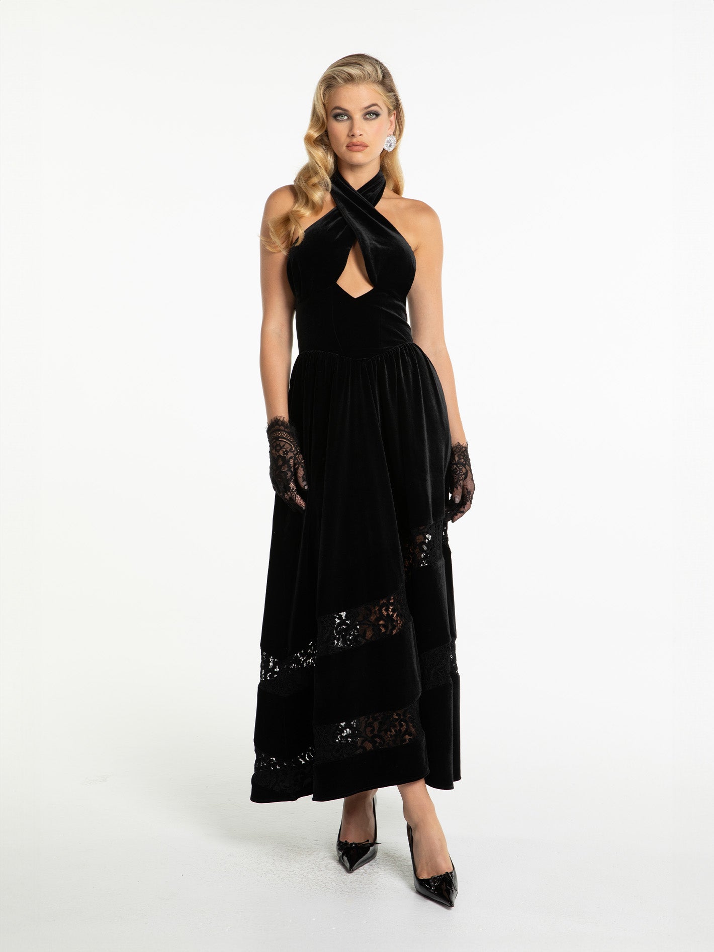 Shop Nana Jacqueline Maxine Velvet Dress (black)