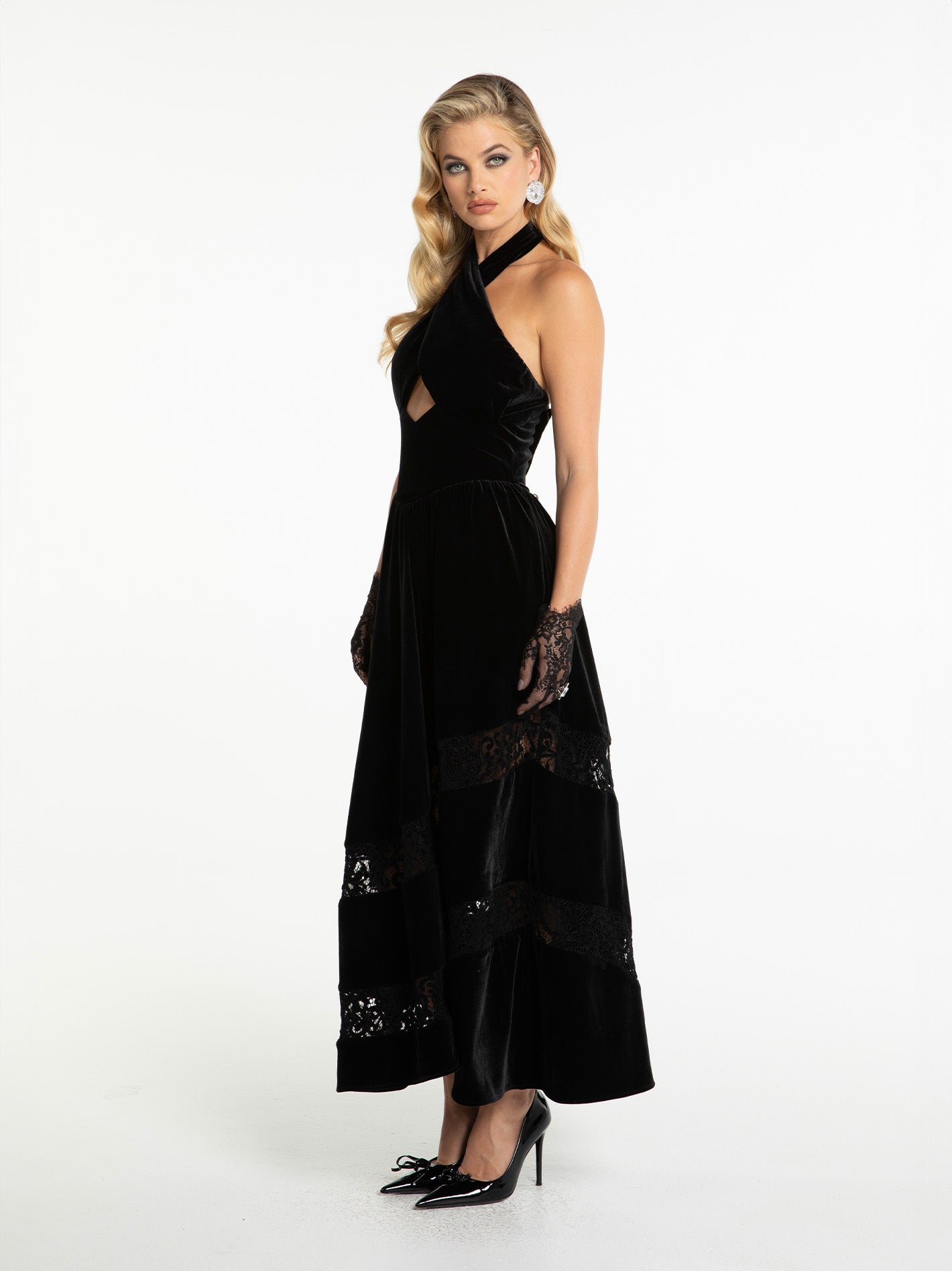 Shop Nana Jacqueline Maxine Velvet Dress (black)