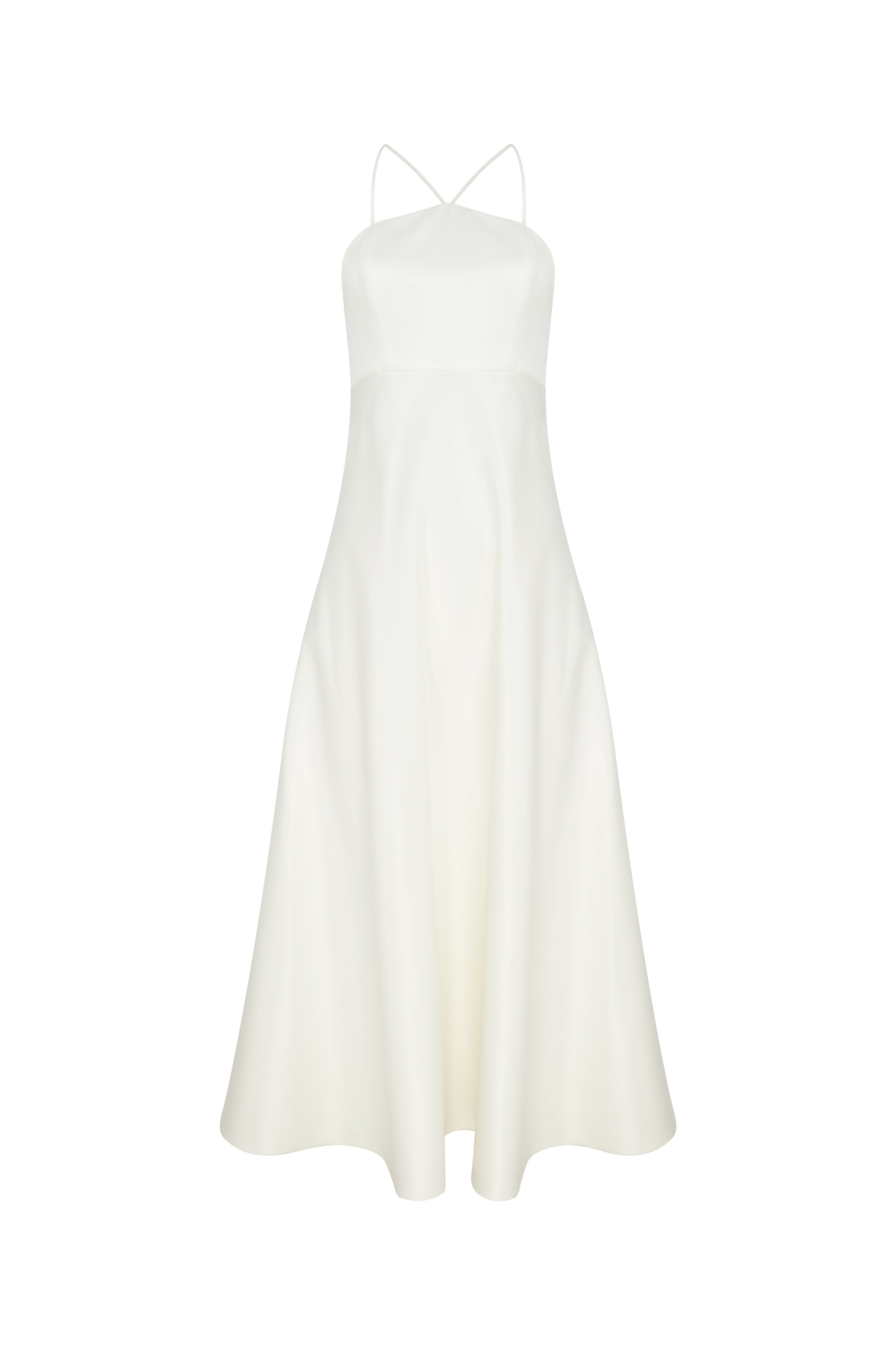 Nazli Ceren Riley Midi Dress In Vanilla Ice In White