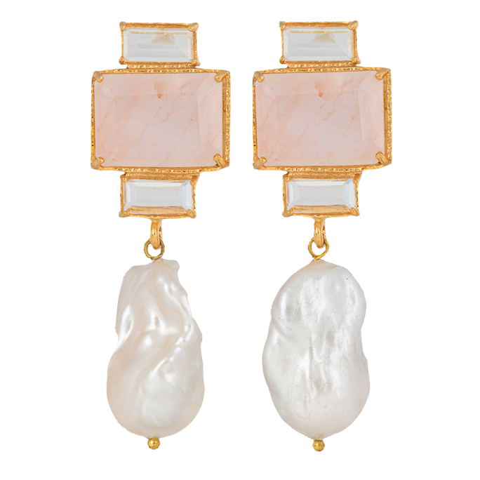 Christie Nicolaides Bambina Earrings Pale Pink