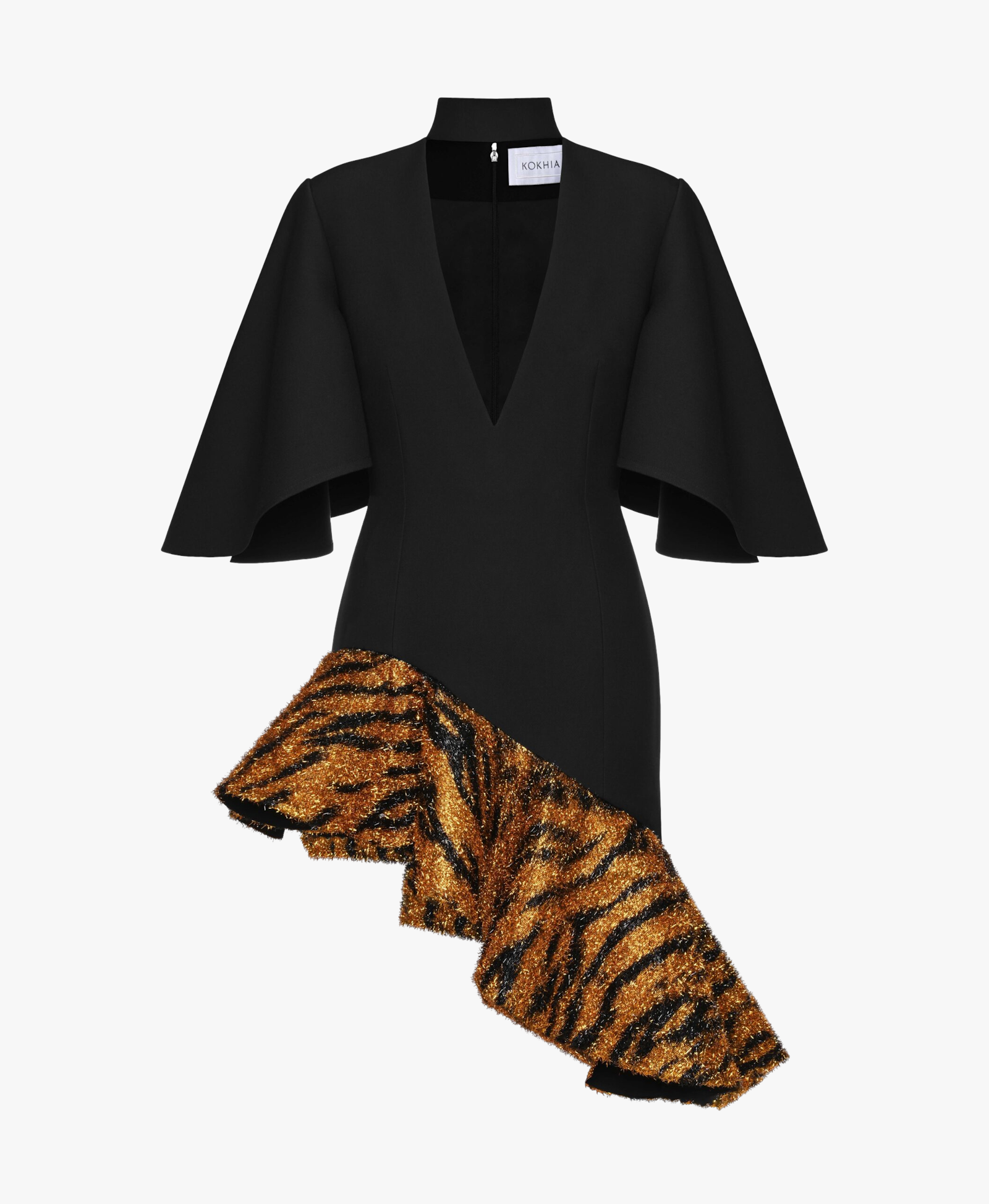 Metallic trim mini dress made by Maria Kokhia