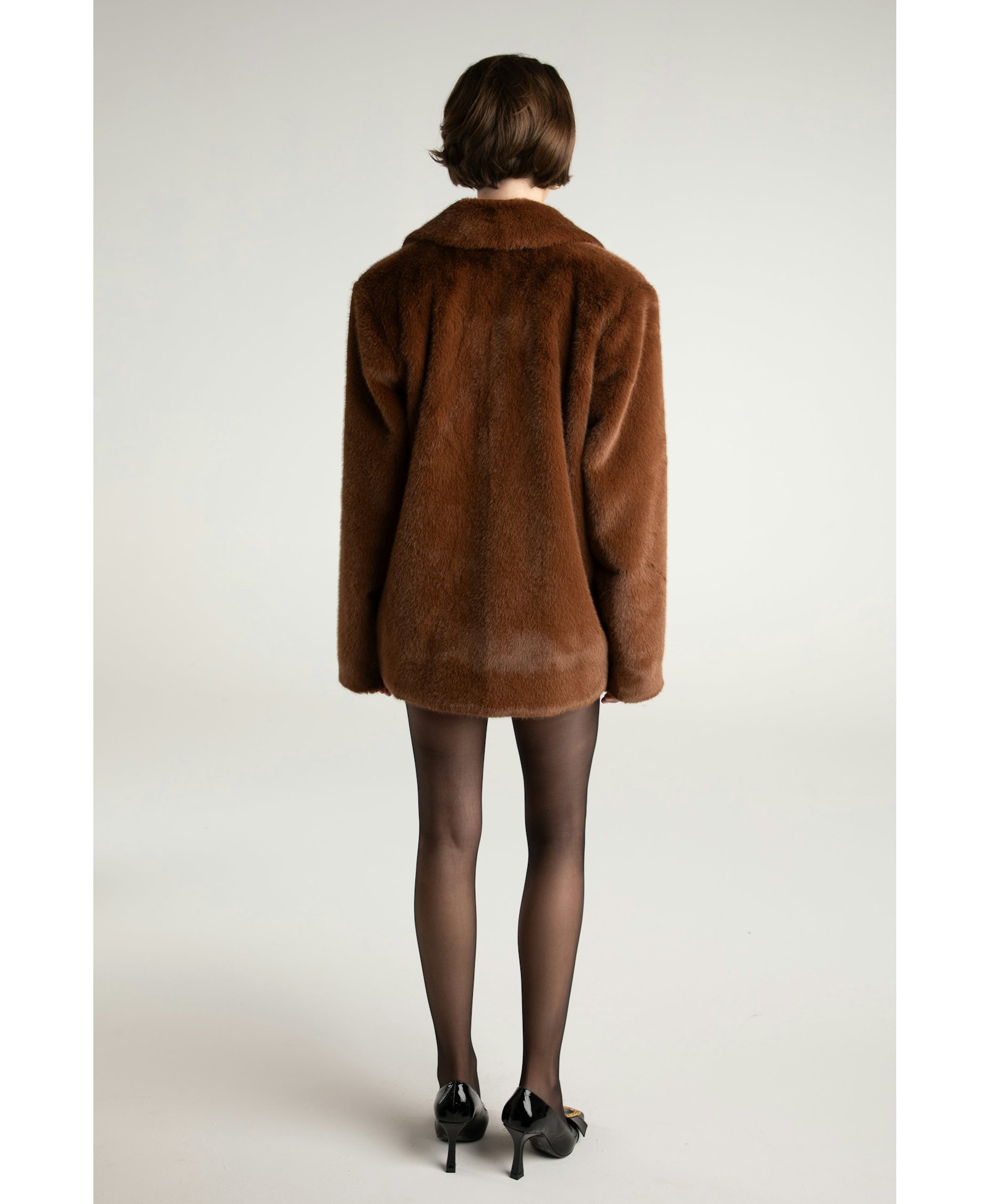 Phoebe Fur Jacket (Brown) in Brown made by Nana Jacqueline