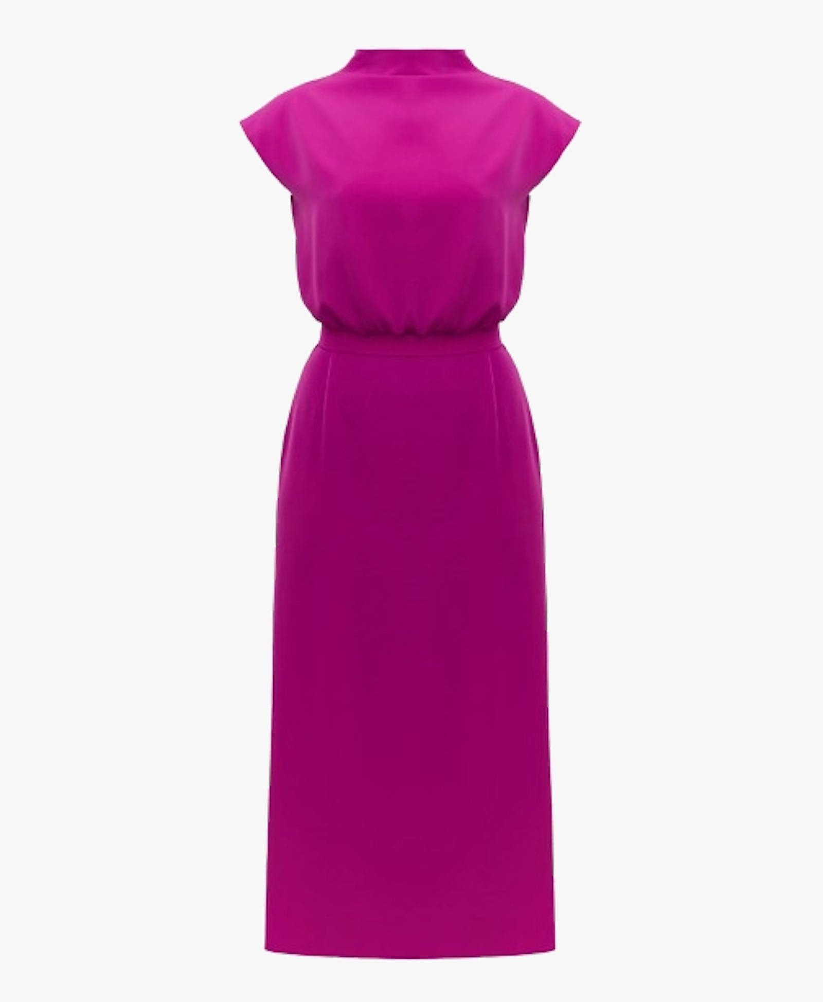 TESSA magenta pink short kimono sleeves midi cocktail dress made by UNDRESS