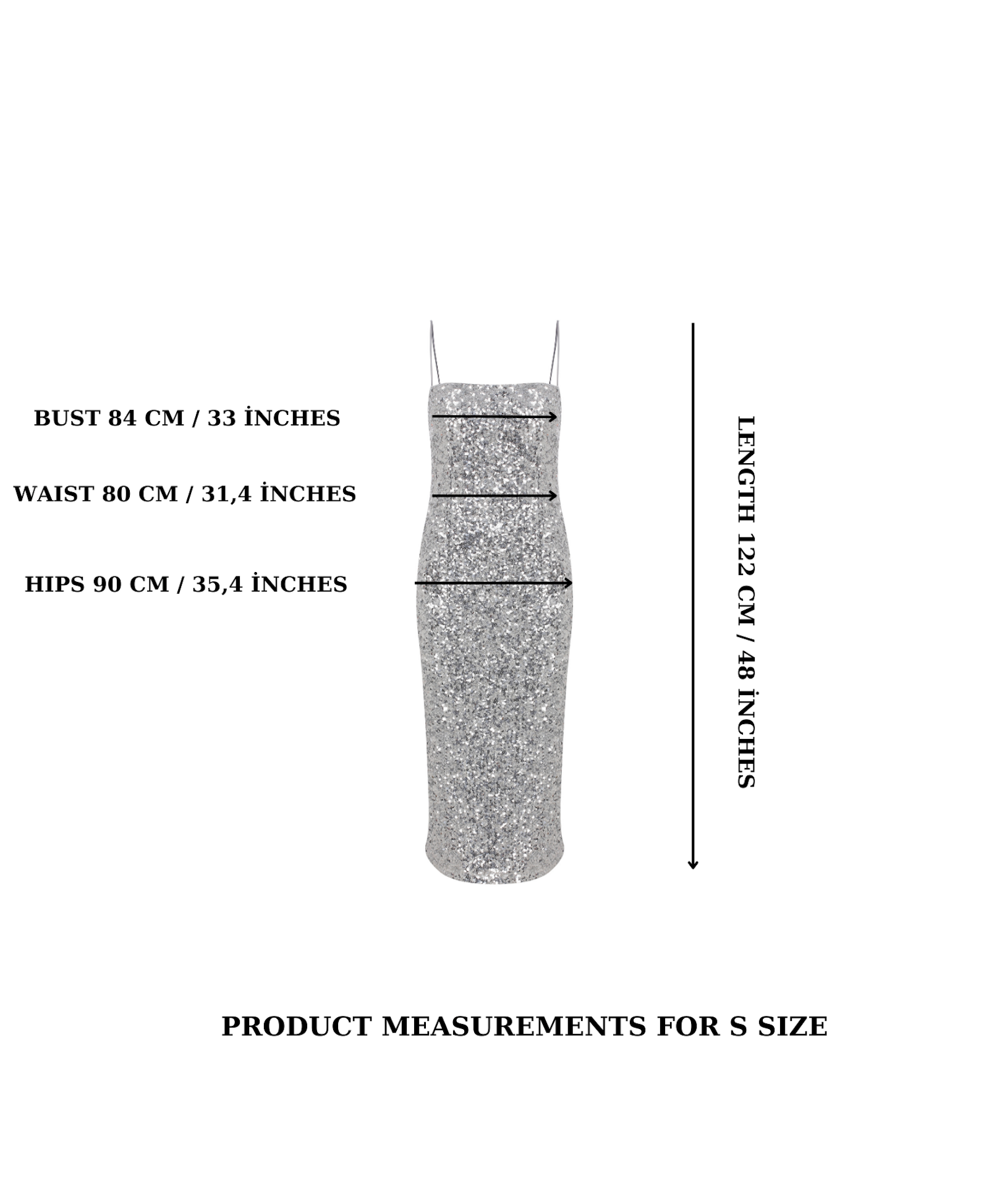 Miles Sequin Midi Dress in Silver Burch in Silver made by Nazli Ceren