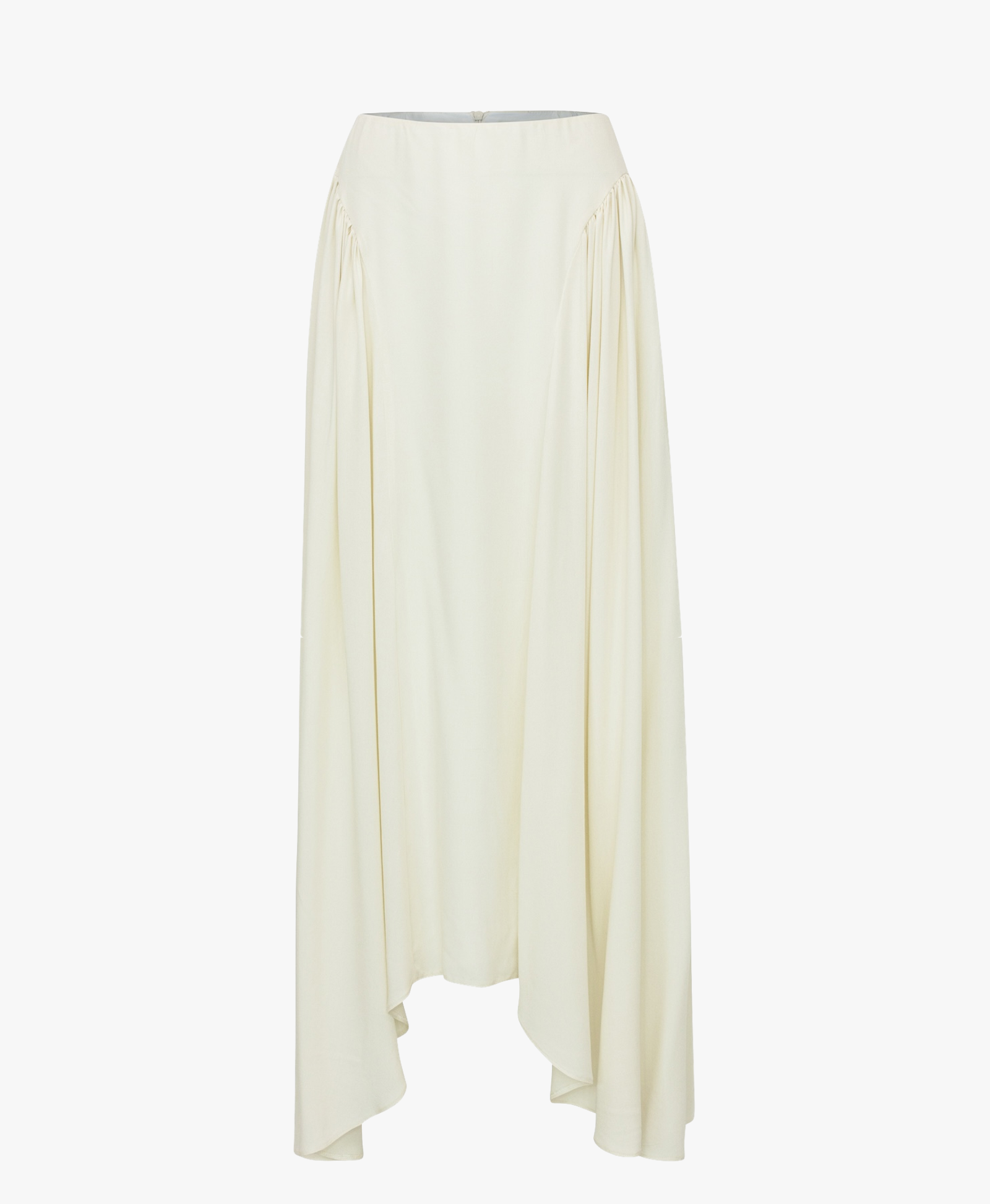 YSABELL Cream Pleated Midi Skirt made by MAET