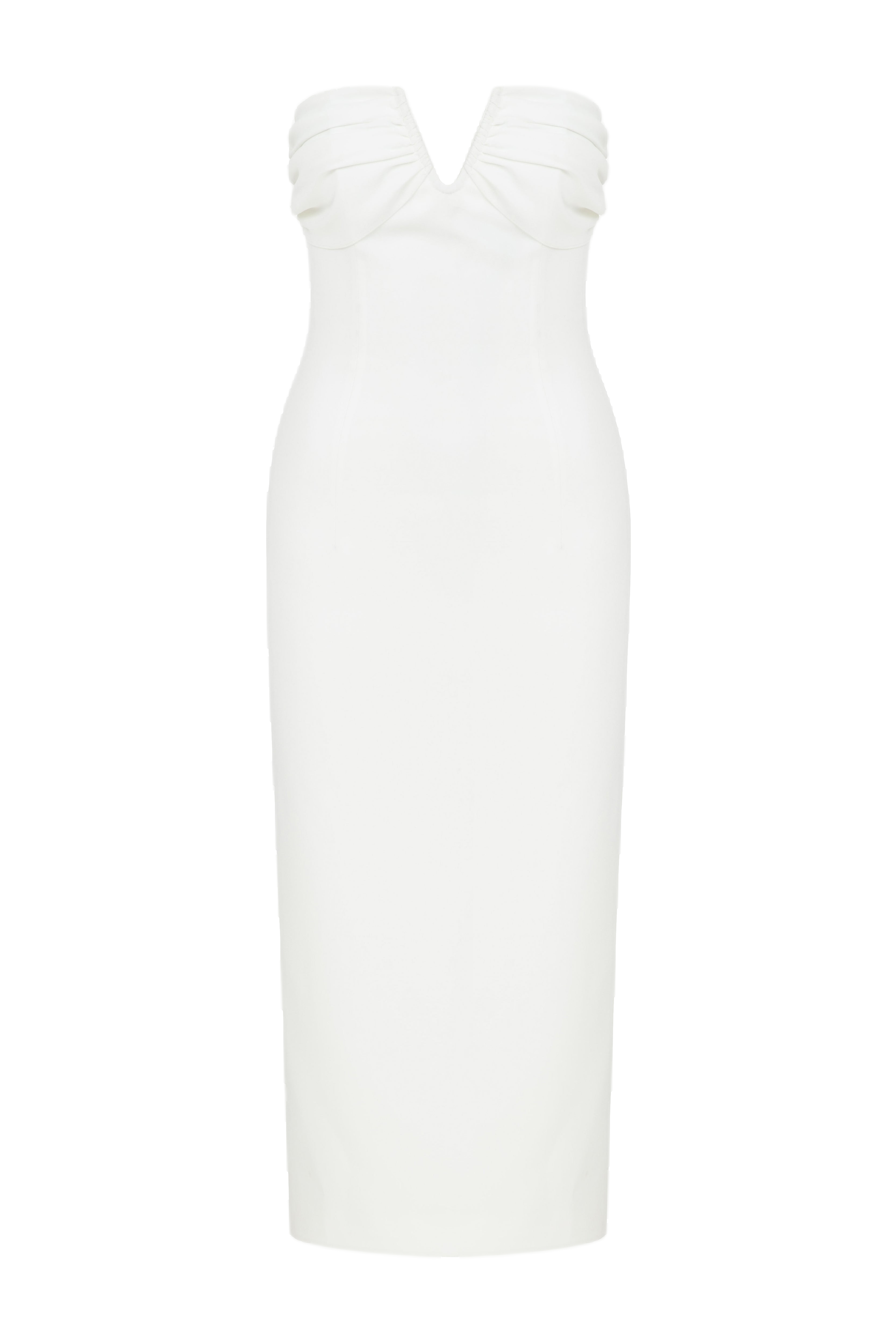 Nazli Ceren Miora Crepe Midi Dress In Vanilla Ice In White